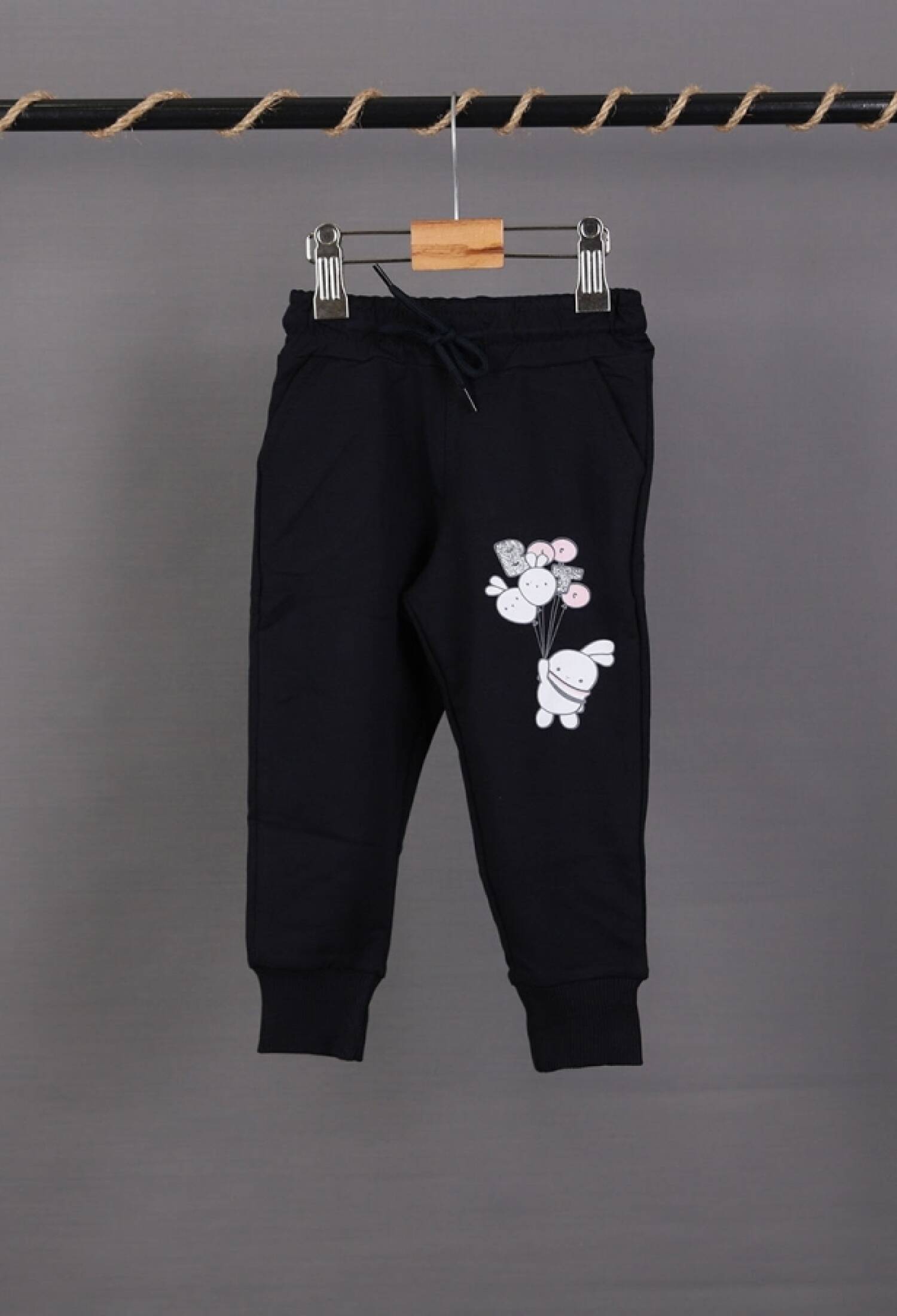 Tavşan Baskılı Kız Tek Alt - Brand: CARİBOU - Kids & Bby Clothes From Peralane Kids Turkey