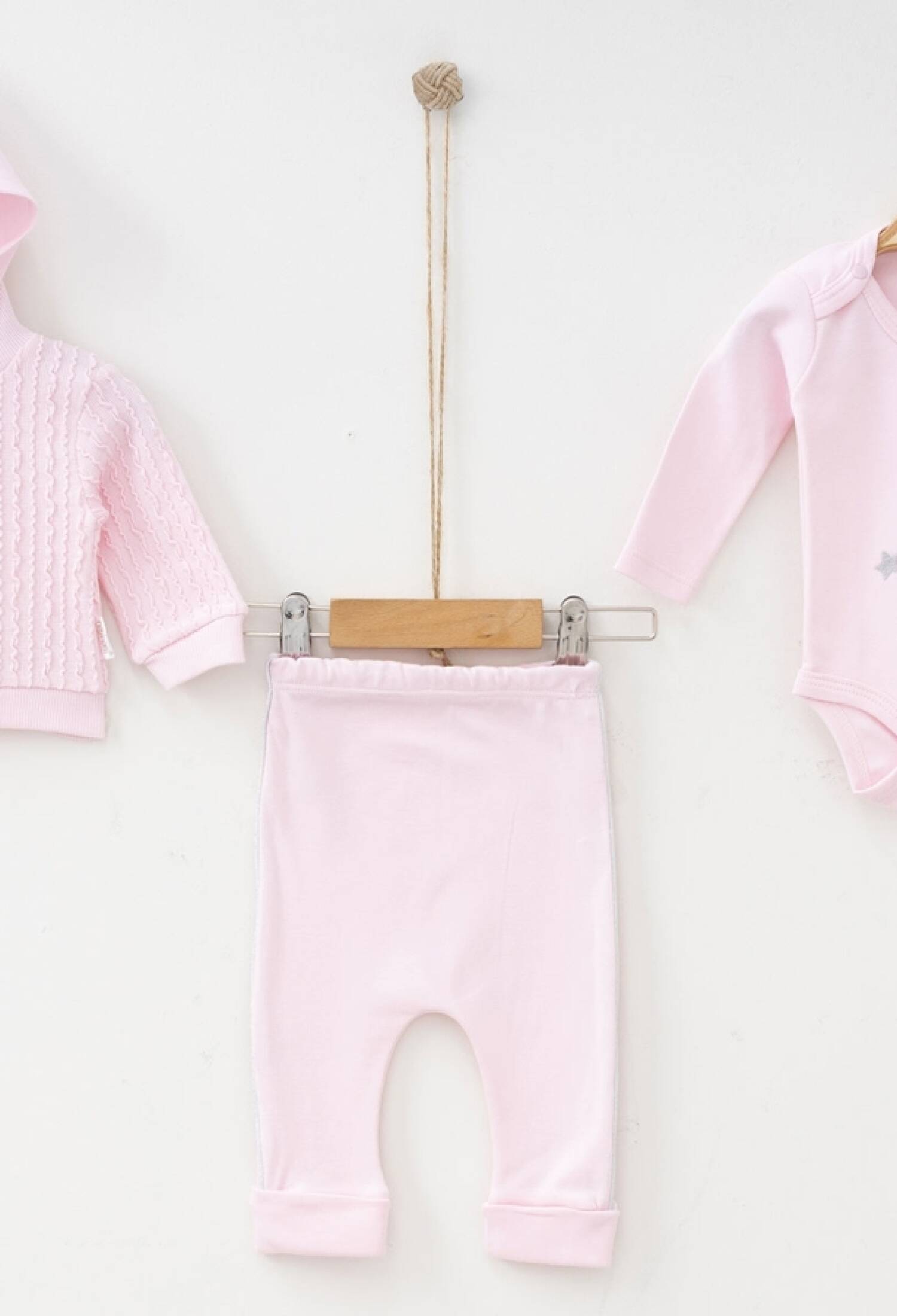 Tavşan Nakışlı Hırkalı Üçlü Kız Bebe Takım - Brand: NAYINOM - Kids & Bby Clothes From Peralane Kids Turkey