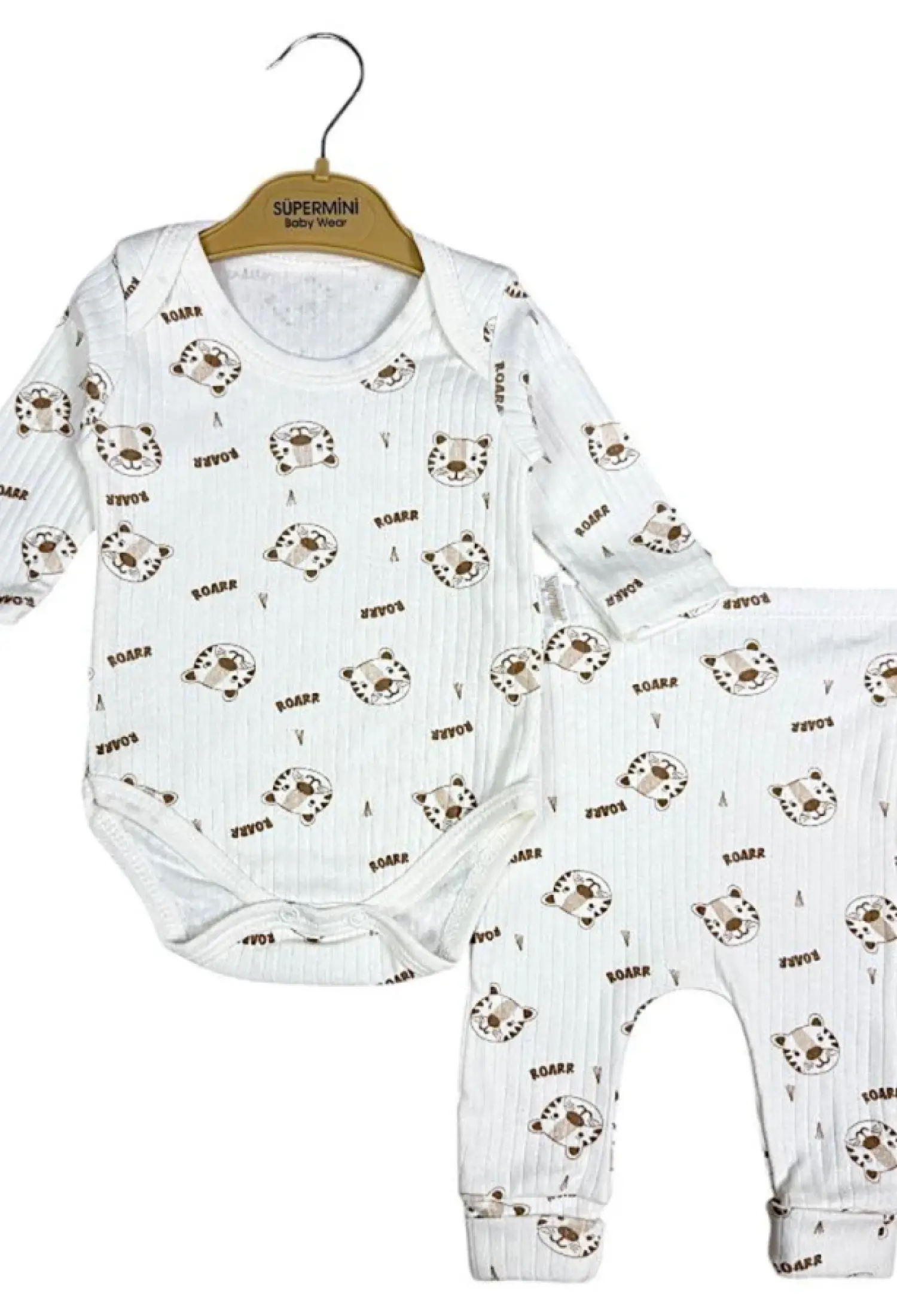 Tiger Desenli Erkek Bebe Zıbın Takım - Brand: SÜPERMİNİ - Kids & Bby Clothes From Peralane Kids Turkey
