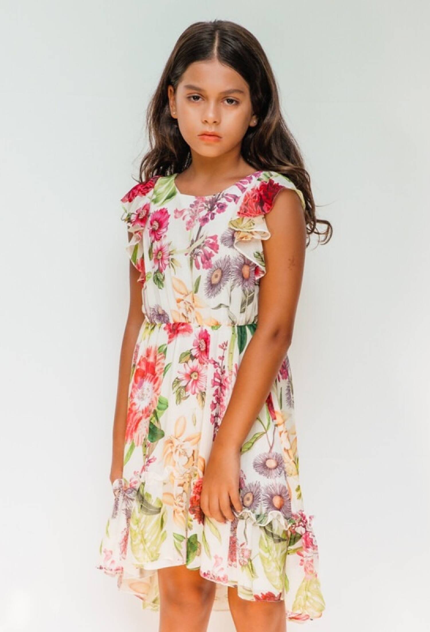 Toptan Kız Çocuk Desenli Elbise 4-12Y 1083-DSL0135 - 1083-DSL0135 - Brand: Sheshe - Kids & Bby Clothes From Peralane Kids Turkey