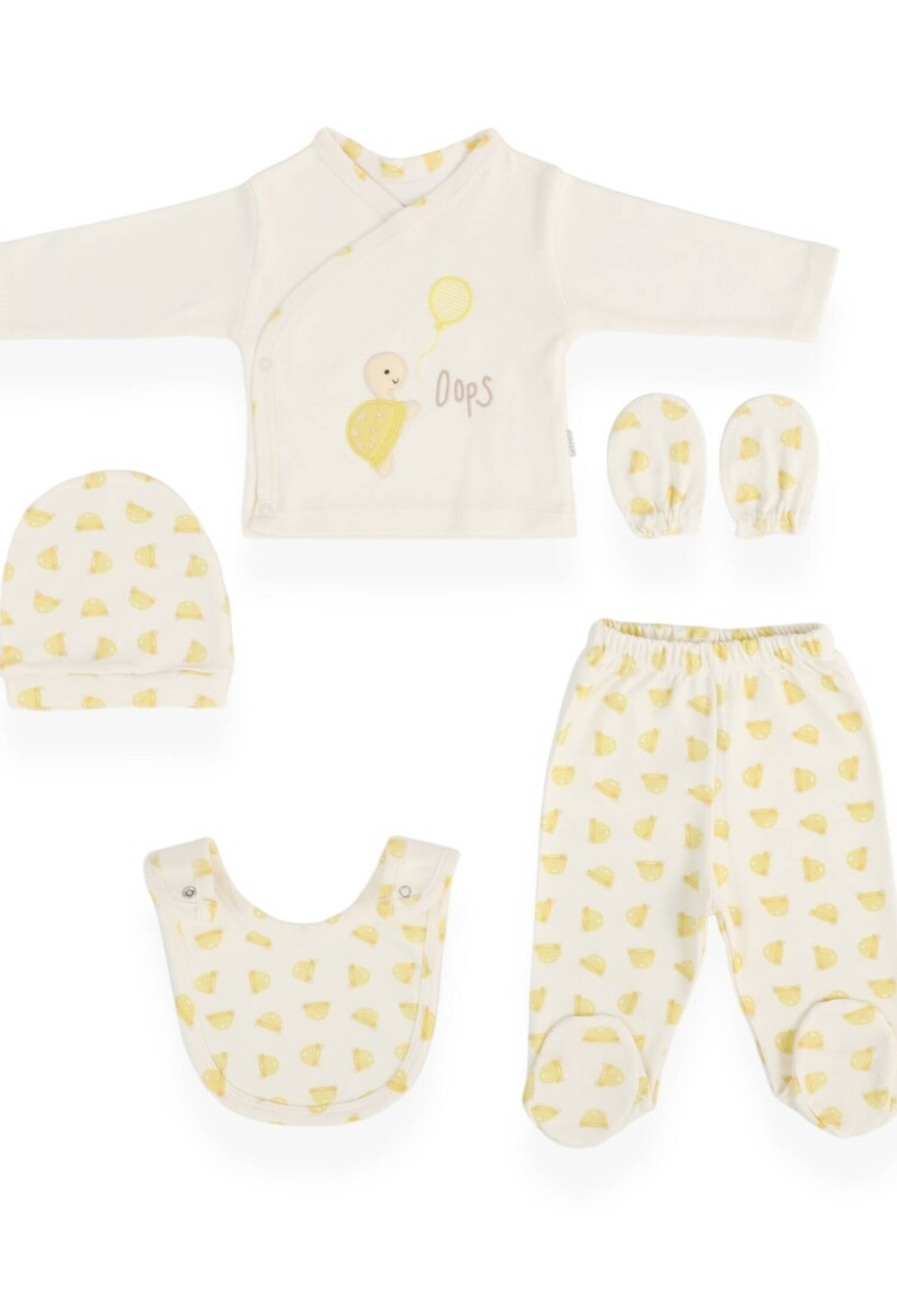 Toptan Unisex Bebek 5'li Kaplumbağa Desenli Yenidoğan Takım 0-3M 2020-20067 - 2020-20067 - Brand: Bebitof - Kids & Bby Clothes From Peralane Kids Turkey