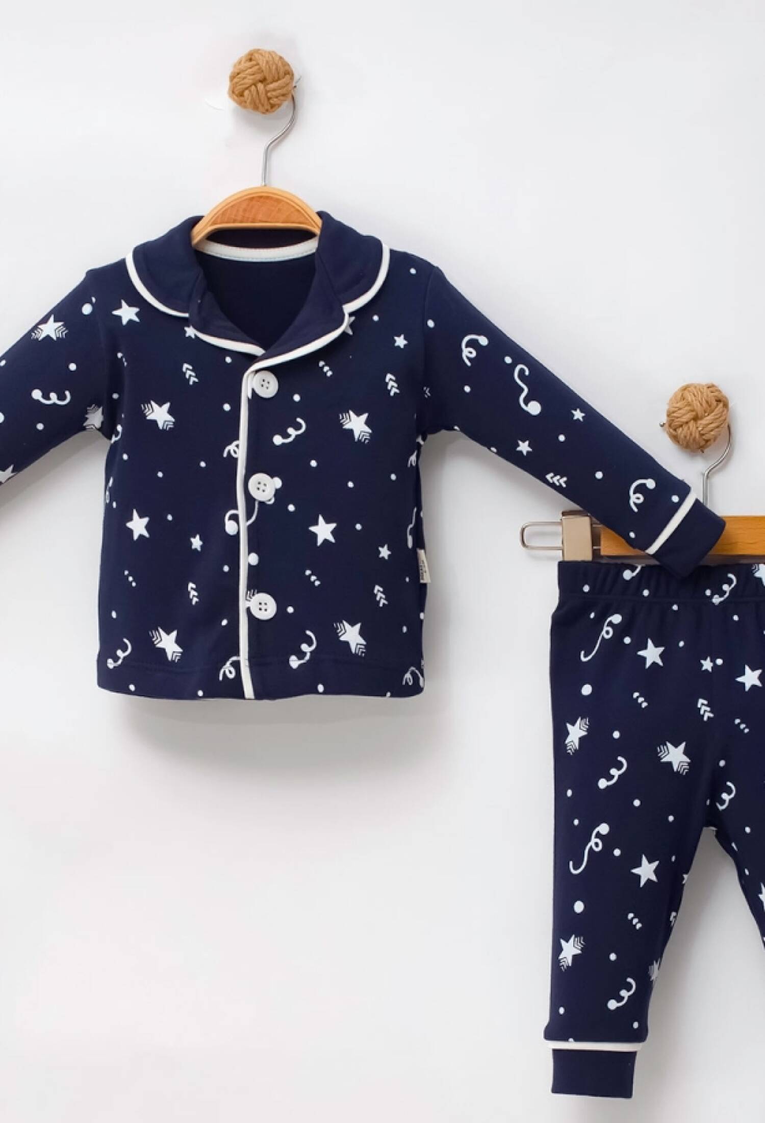 Yıldız Desenli Unisex Bebe Pijama Takım - Brand: DOLAŞ - Kids & Bby Clothes From Peralane Kids Turkey