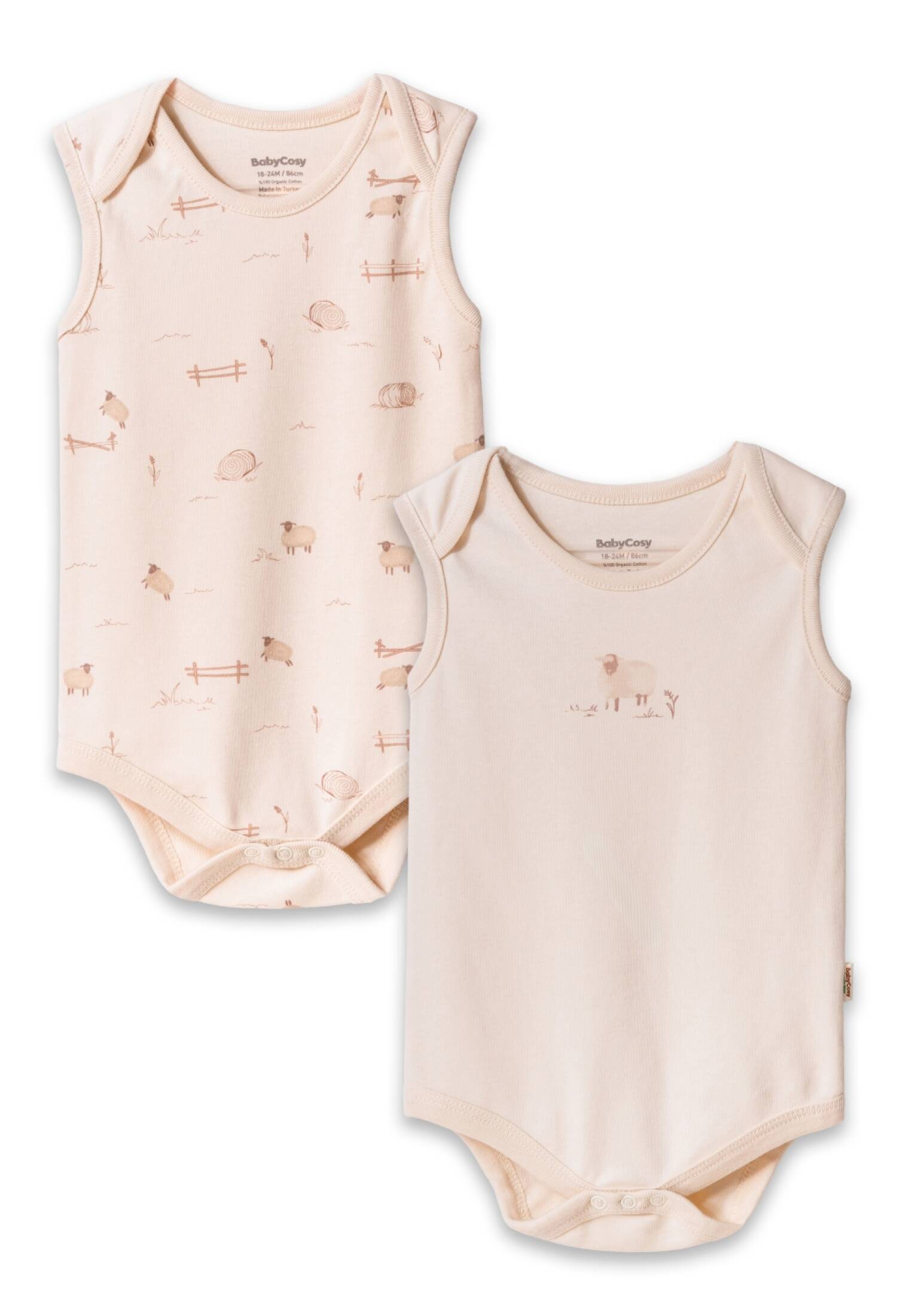2 pcs sleeveless body - CSY8175 - Brand: BabyCosy - Kids & Bby Clothes From Peralane Kids Turkey