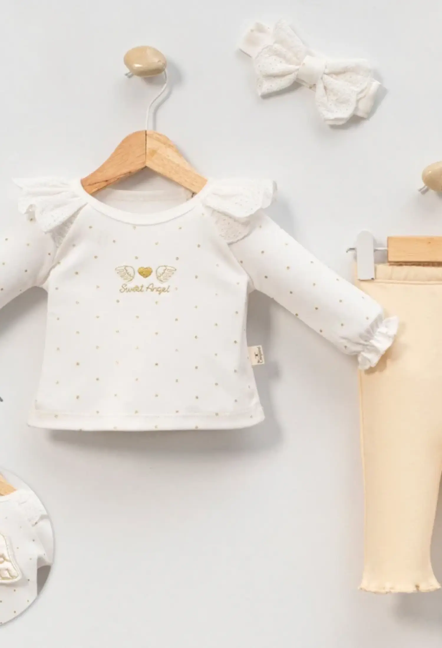 Angel Nakışlı Kız Bebe Üçlü Takım - Brand: CAYZEN - Kids & Bby Clothes From Peralane Kids Turkey
