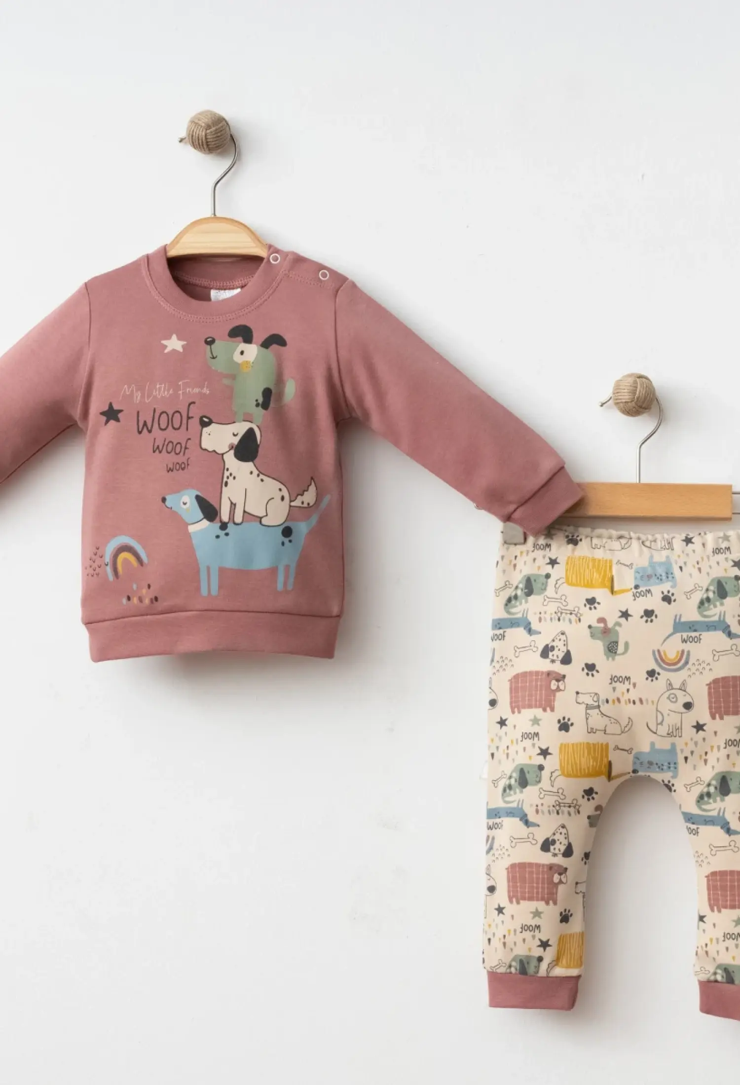 Animals print 2 piece set - 2090 - Brand: Gümüş Baby - Kids & Bby Clothes From Peralane Kids Turkey