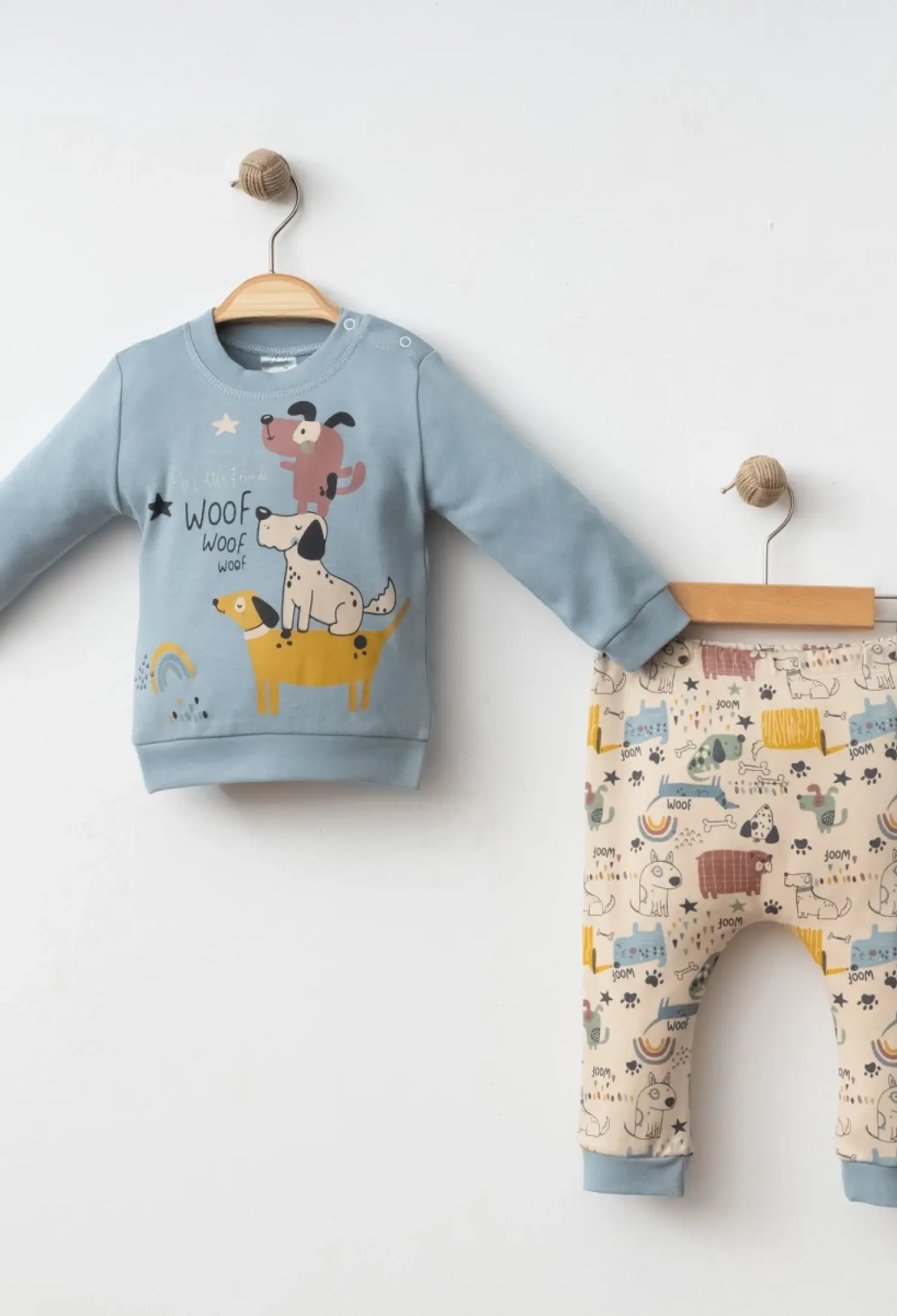 Animals print 2 piece set - 2090 - Brand: Gümüş Baby - Kids & Bby Clothes From Peralane Kids Turkey