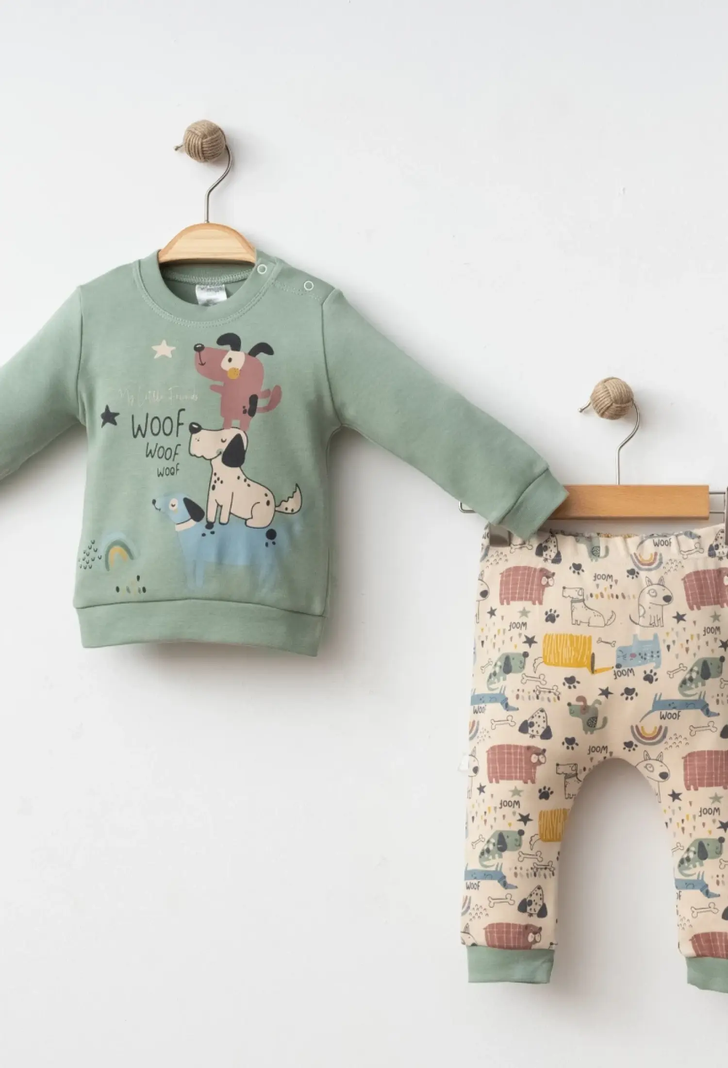 Animals print 2 piece set - 2090 - Brand: Gümüş Baby - Kids & Bby Clothes From Peralane Kids Turkey