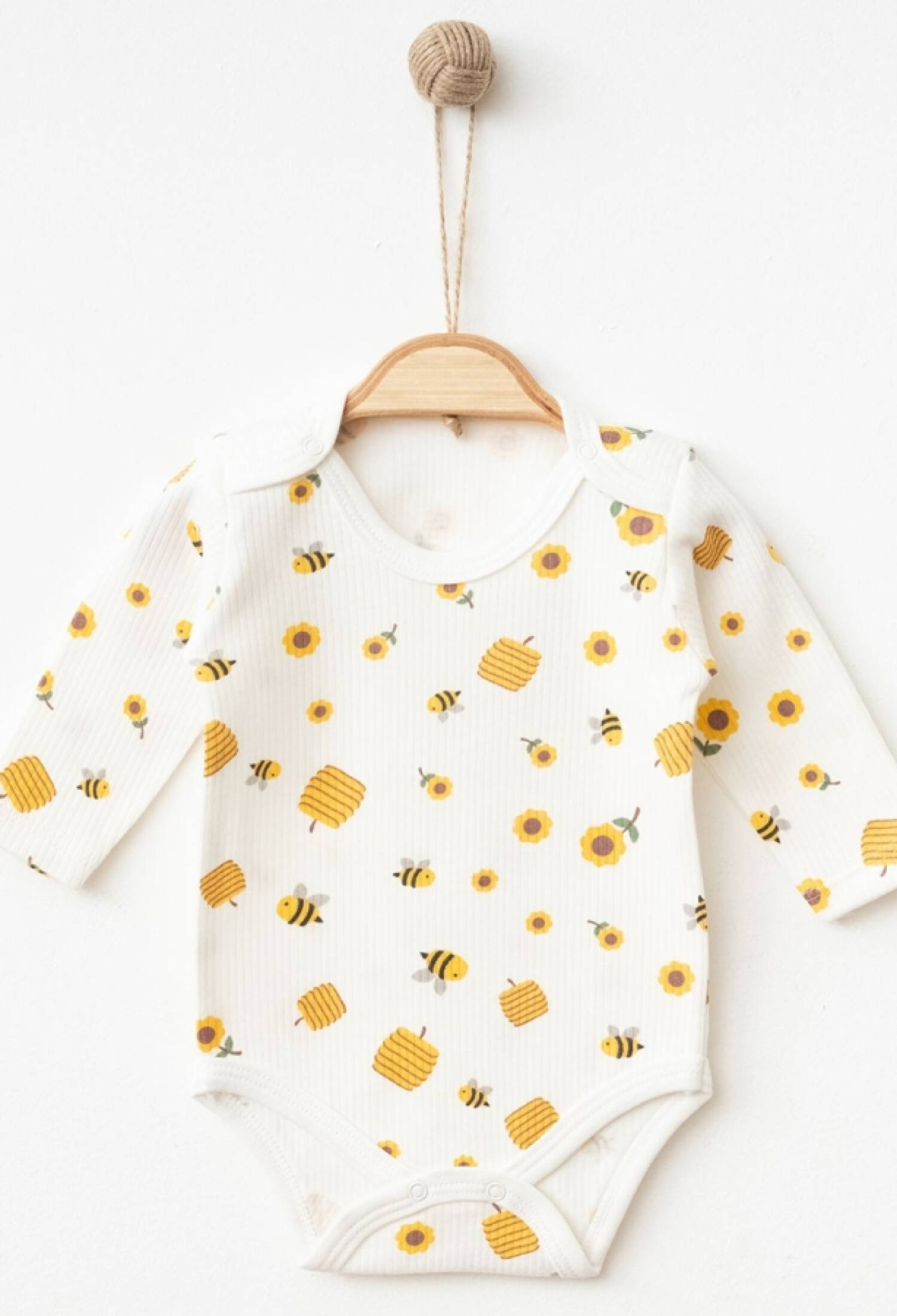 Arı Desenli Raporlu Çıtçıtlı Badi - Brand: NAYINOM - Kids & Bby Clothes From Peralane Kids Turkey