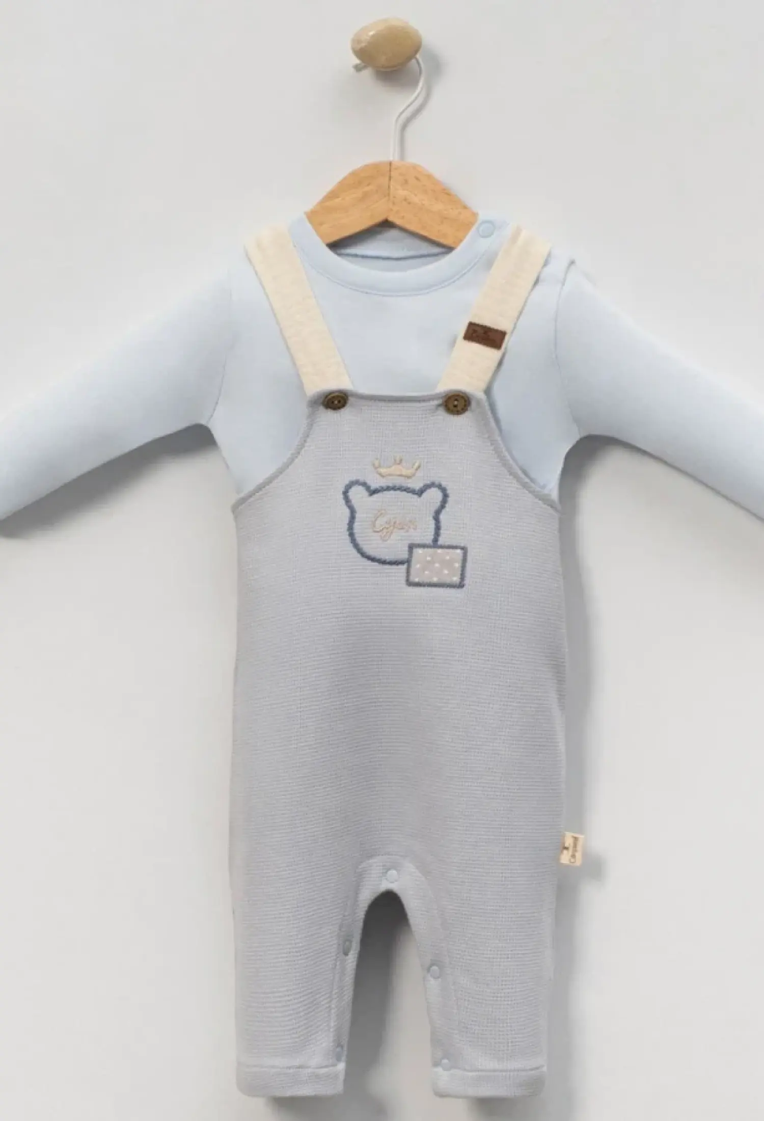 Ayıcık Baskılı Erkek Bebe Salopet Takım - Brand: CAYZEN - Kids & Bby Clothes From Peralane Kids Turkey