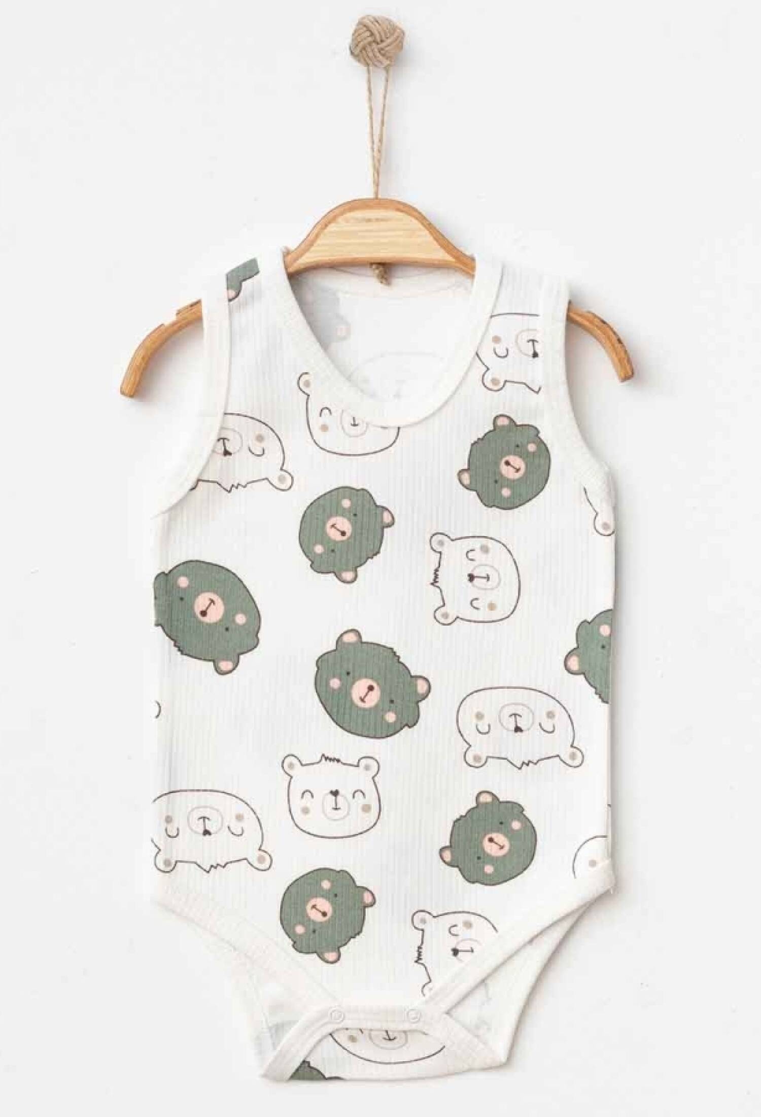 Ayıcık Desenli Erkek Çıtçıtlı Badi - Brand: NAYINOM - Kids & Bby Clothes From Peralane Kids Turkey