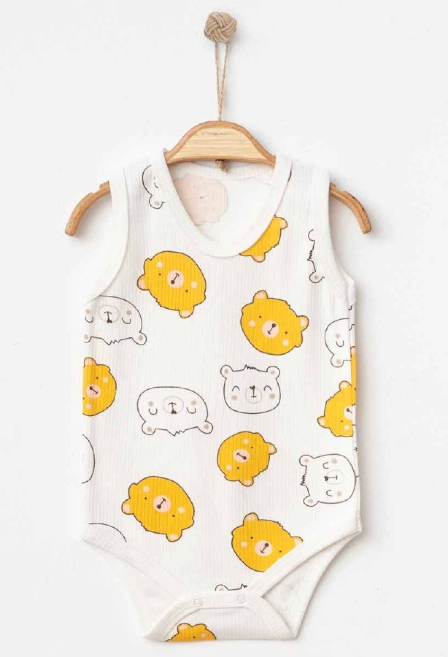 Ayıcık Desenli Erkek Çıtçıtlı Badi - Brand: NAYINOM - Kids & Bby Clothes From Peralane Kids Turkey