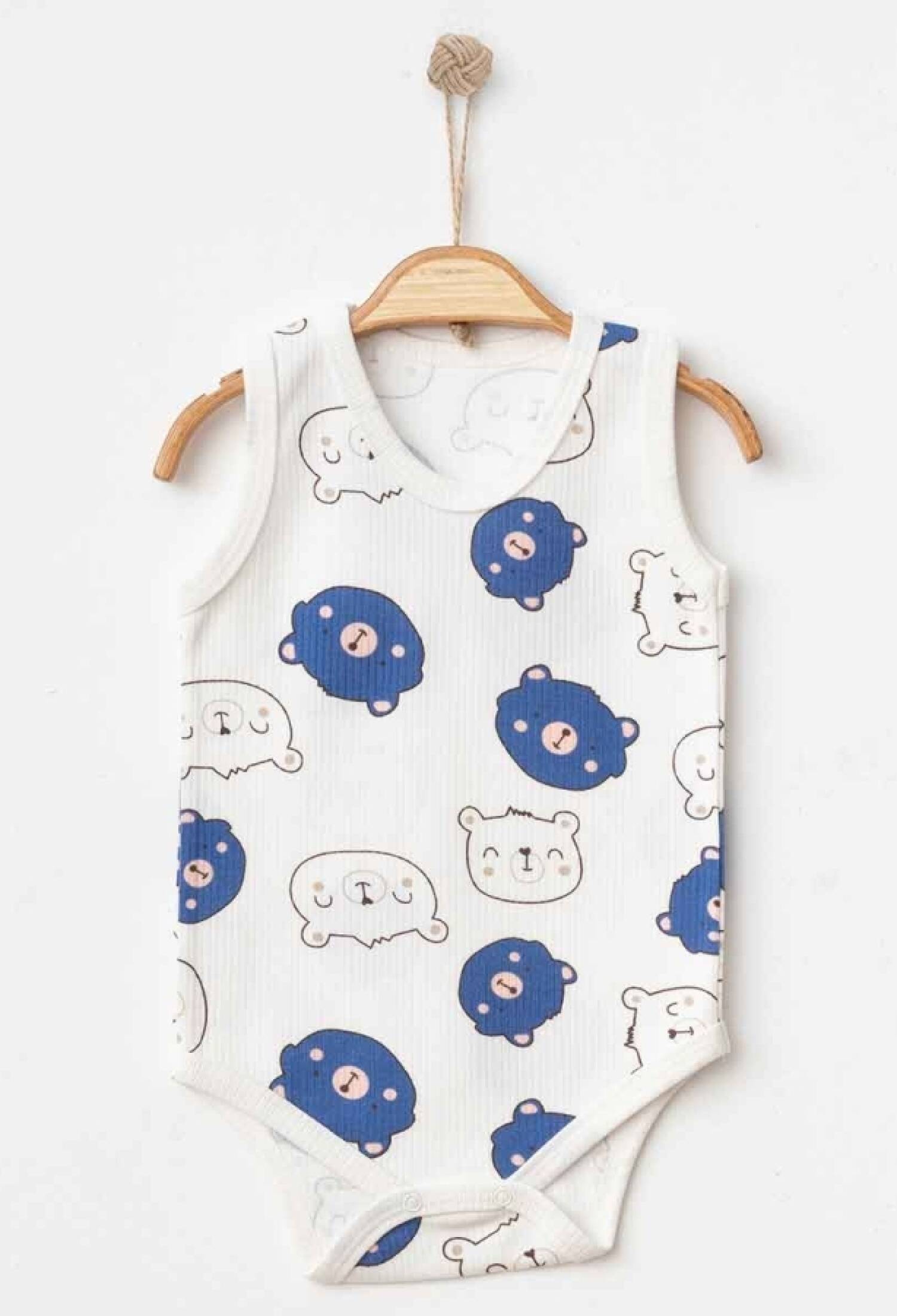 Ayıcık Desenli Erkek Çıtçıtlı Badi - Brand: NAYINOM - Kids & Bby Clothes From Peralane Kids Turkey