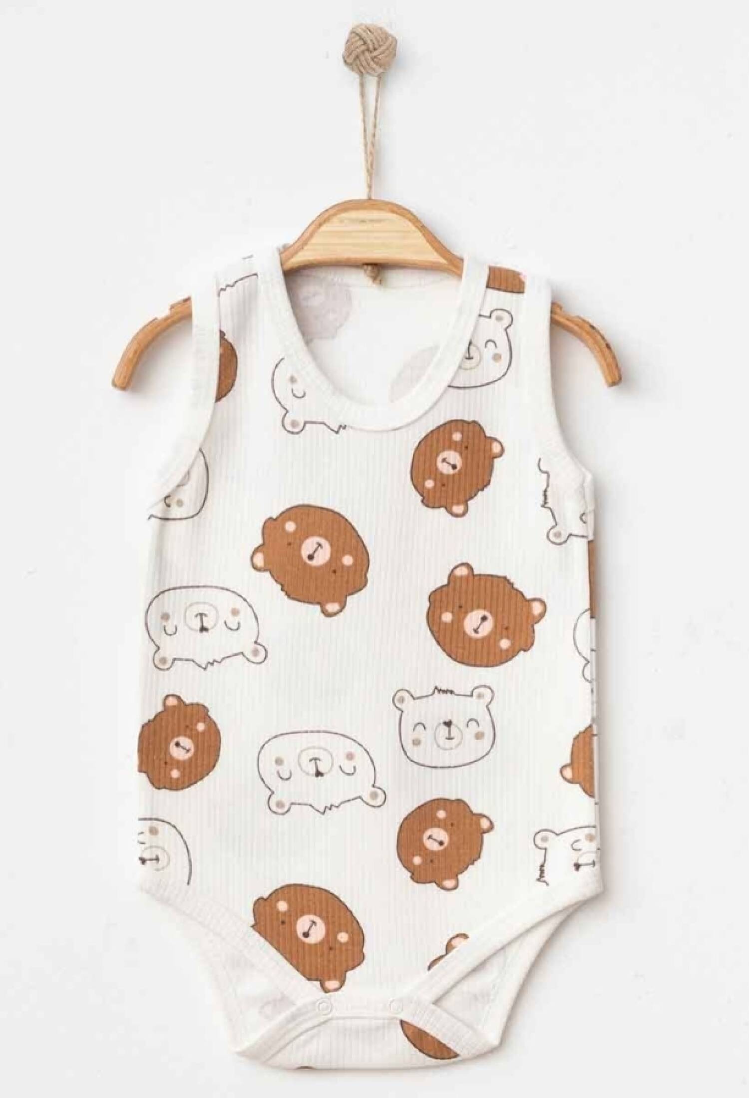 Ayıcık Desenli Erkek Çıtçıtlı Badi - Brand: NAYINOM - Kids & Bby Clothes From Peralane Kids Turkey