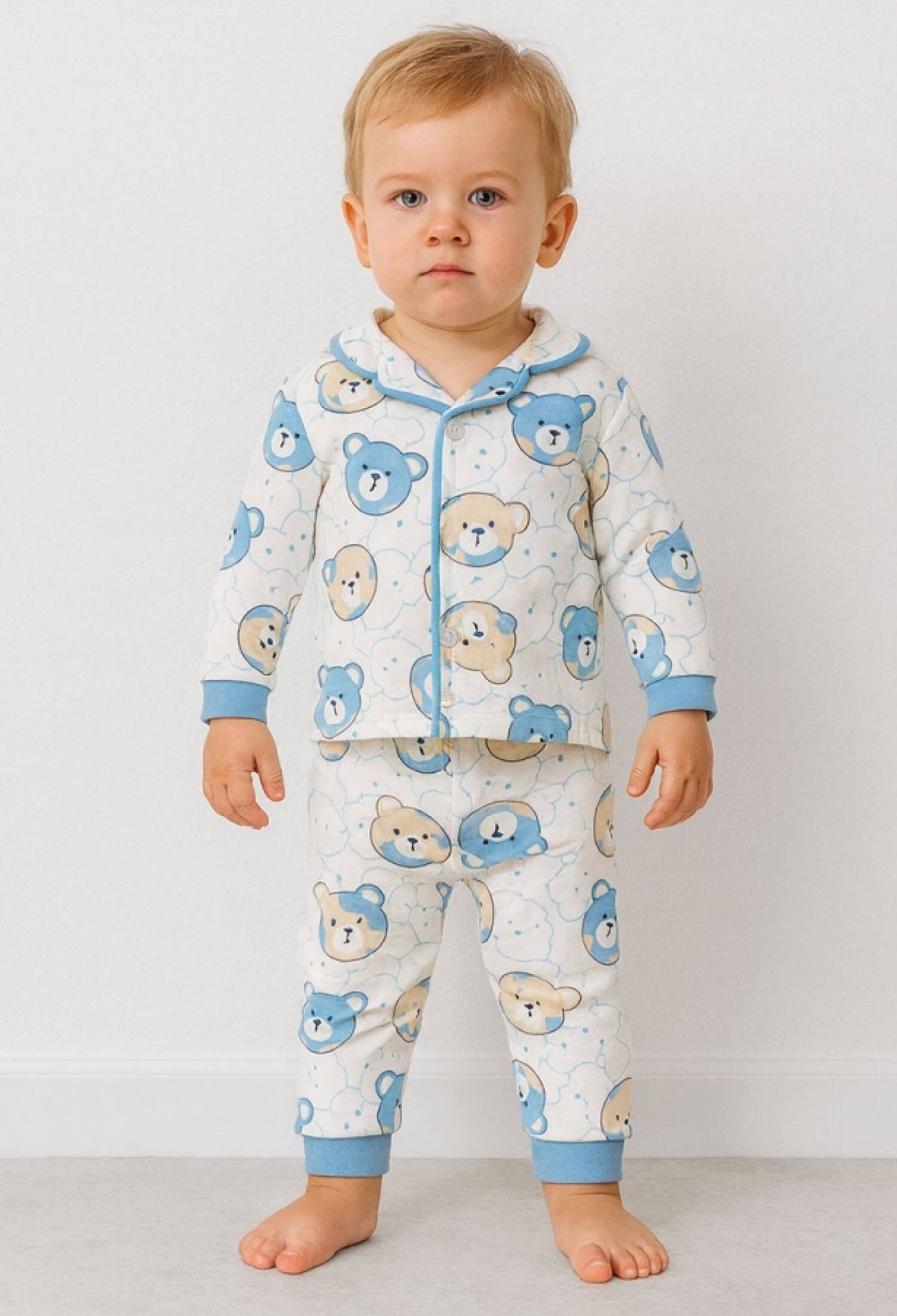 Ayıcık Desenli Erkek Pijama Takım - Brand: DOLAŞ - Kids & Bby Clothes From Peralane Kids Turkey