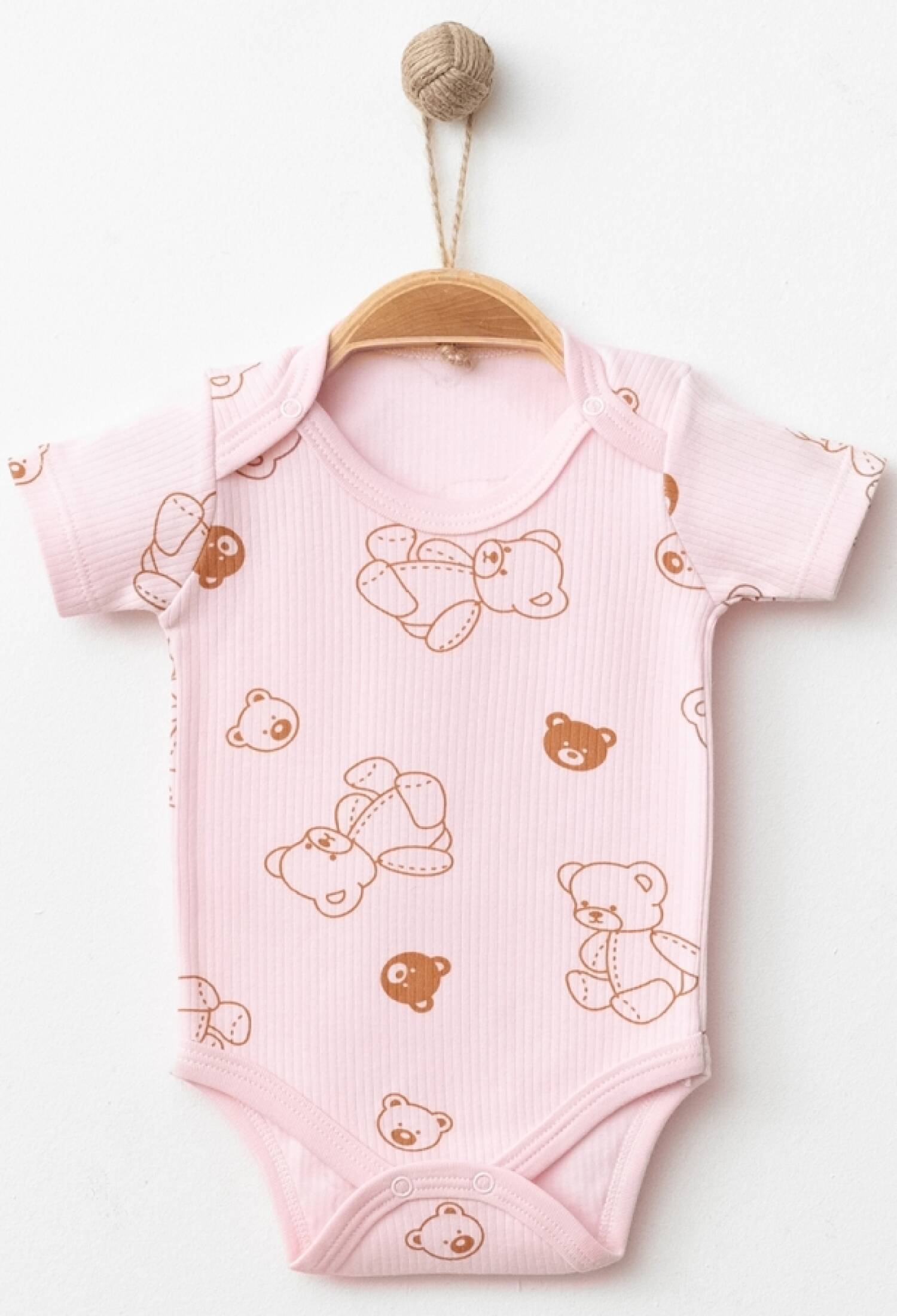 Ayıcık Desenli Kısa Kollu Raporlu Çıtçıtlı Badi - Brand: NAYINOM - Kids & Bby Clothes From Peralane Kids Turkey