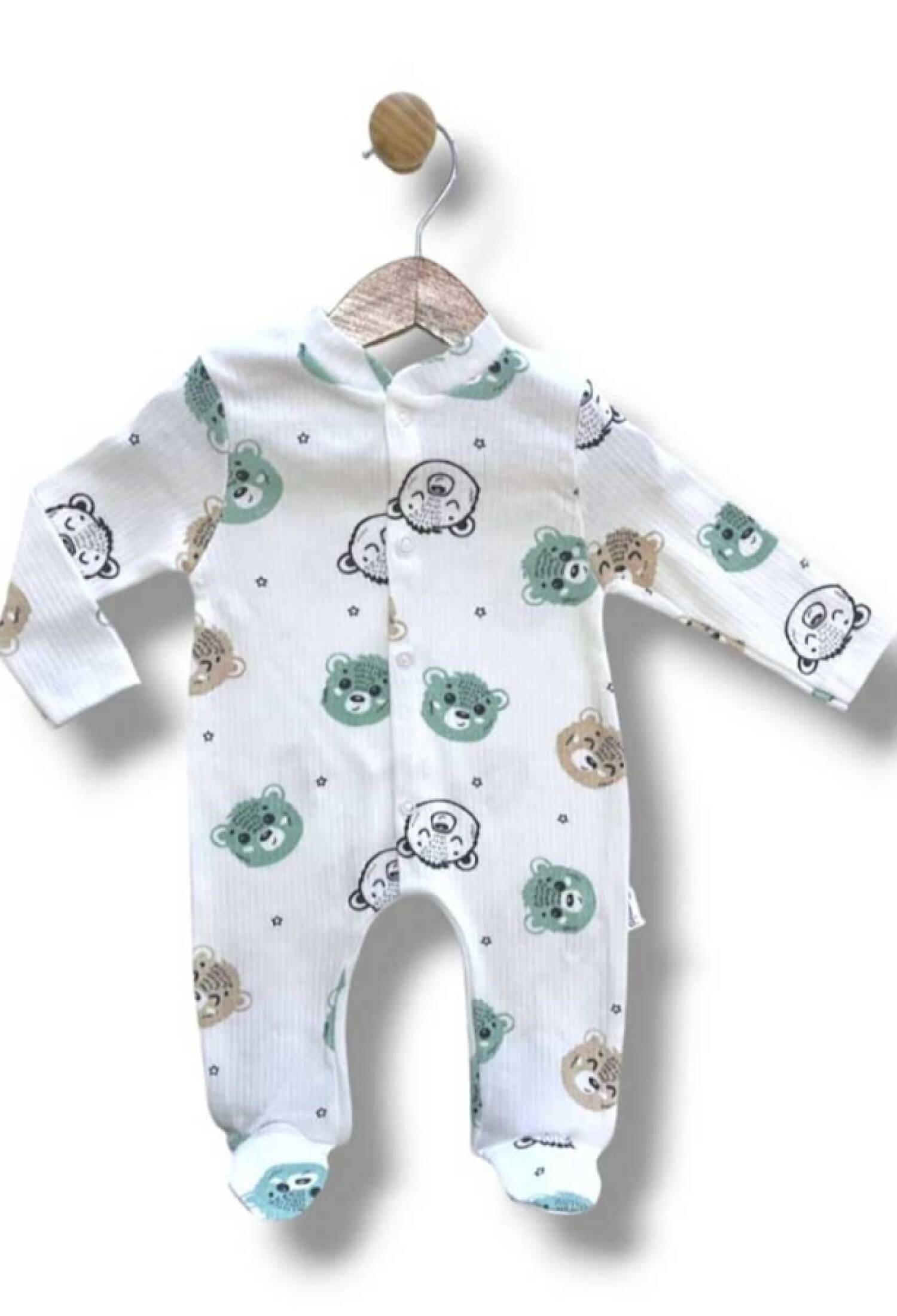 Ayıcık Desenli Patikli Erkek Bebe Tulum - Brand: SÜPERMİNİ - Kids & Bby Clothes From Peralane Kids Turkey