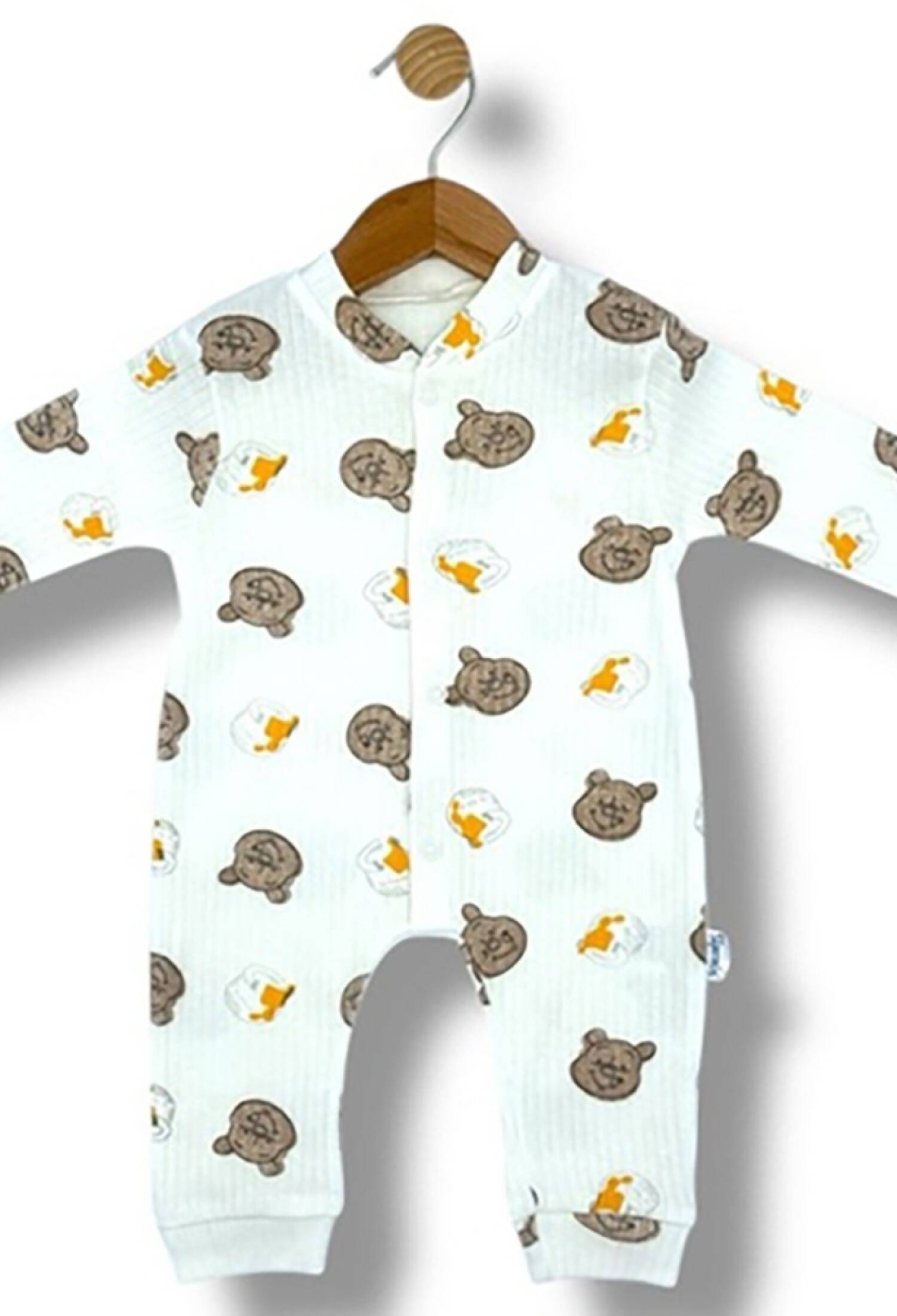 Ayıcık Desenli Raporlu Erkek Bebe Tulum - Brand: SÜPERMİNİ - Kids & Bby Clothes From Peralane Kids Turkey