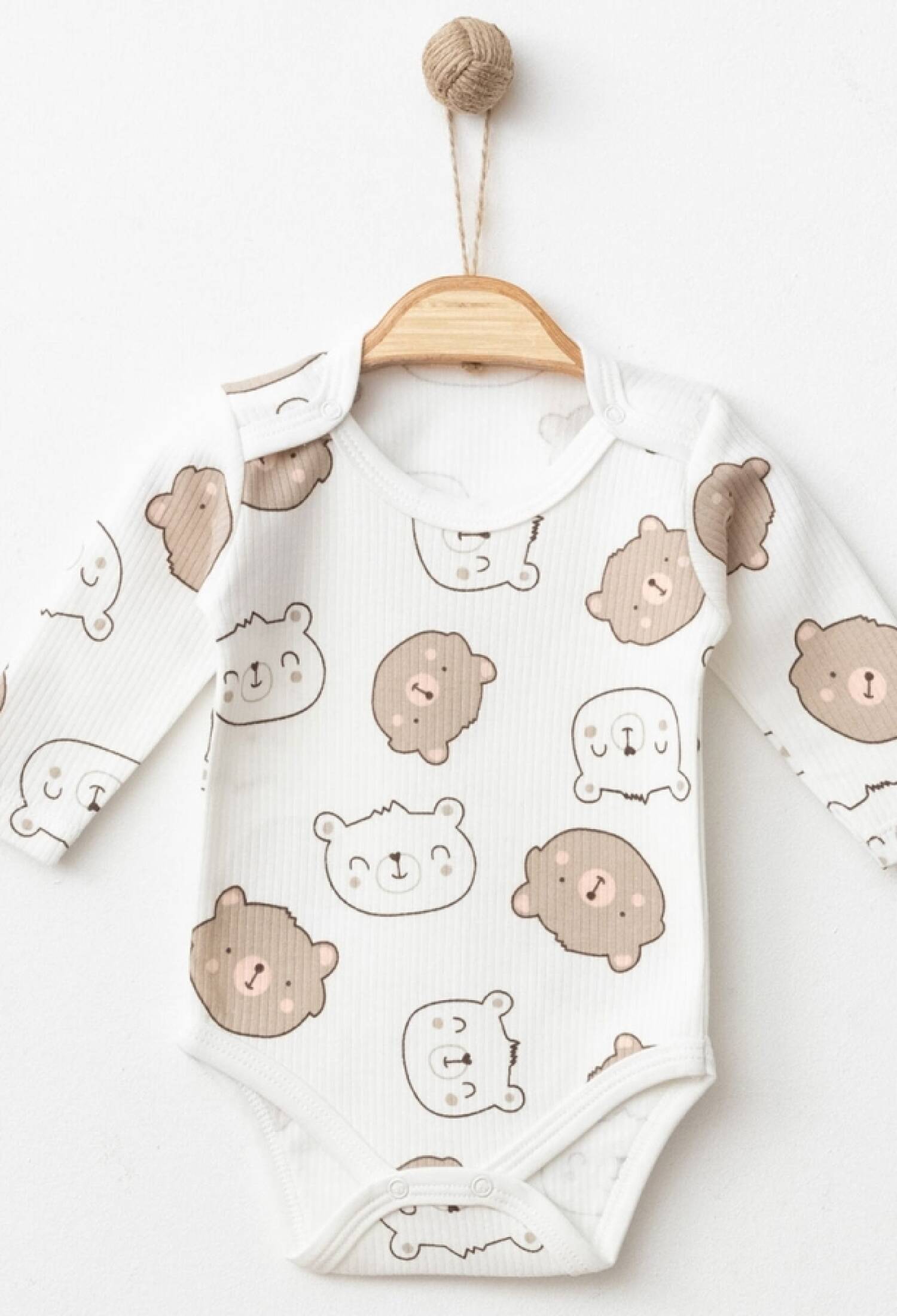 Ayıcık Desenli Raporlu Erkek Çıtçıtlı Badi - Brand: NAYINOM - Kids & Bby Clothes From Peralane Kids Turkey