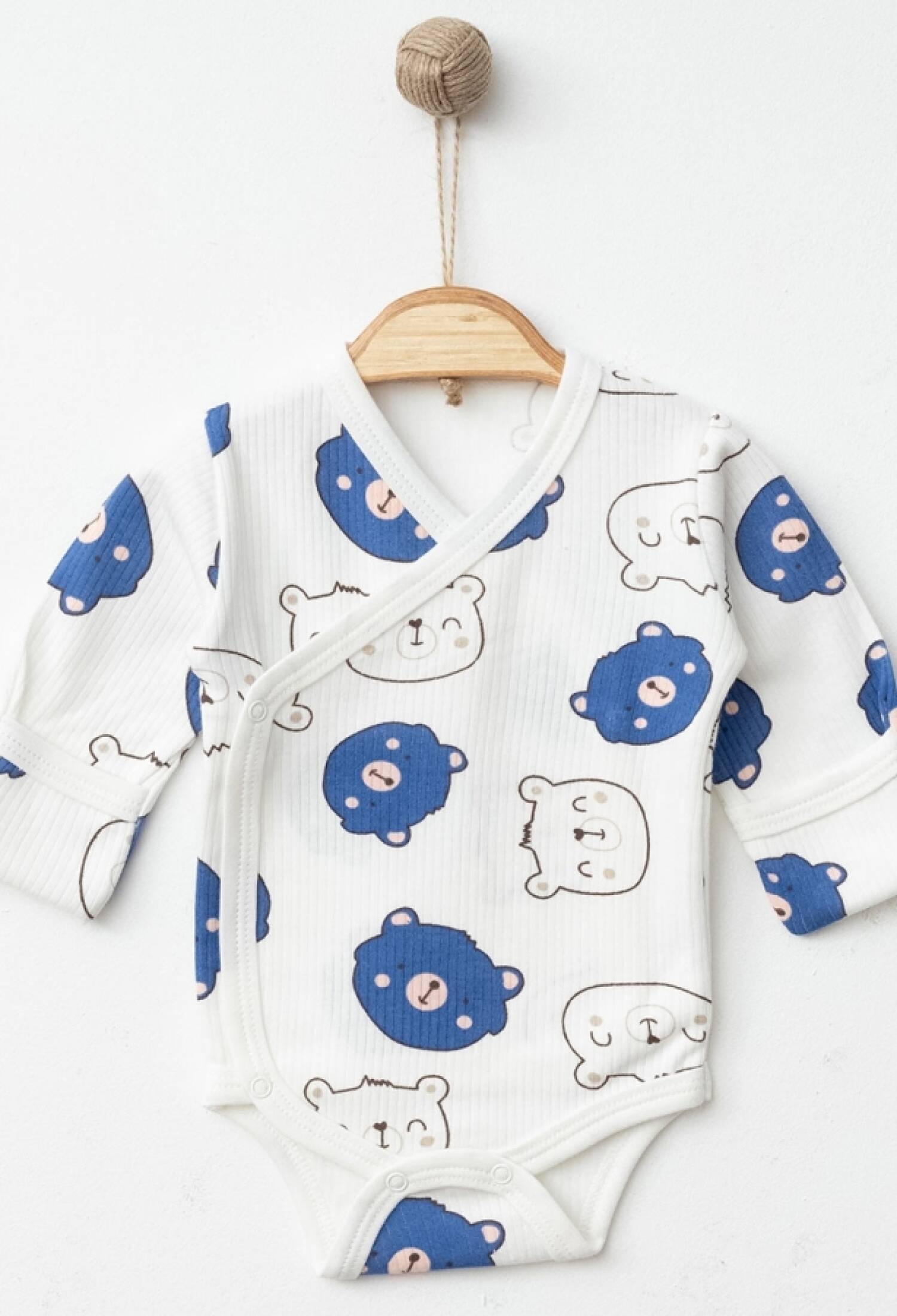 Ayıcık Desenli Raporlu Kundak Çıtçıtlı Badi - Brand: NAYINOM - Kids & Bby Clothes From Peralane Kids Turkey