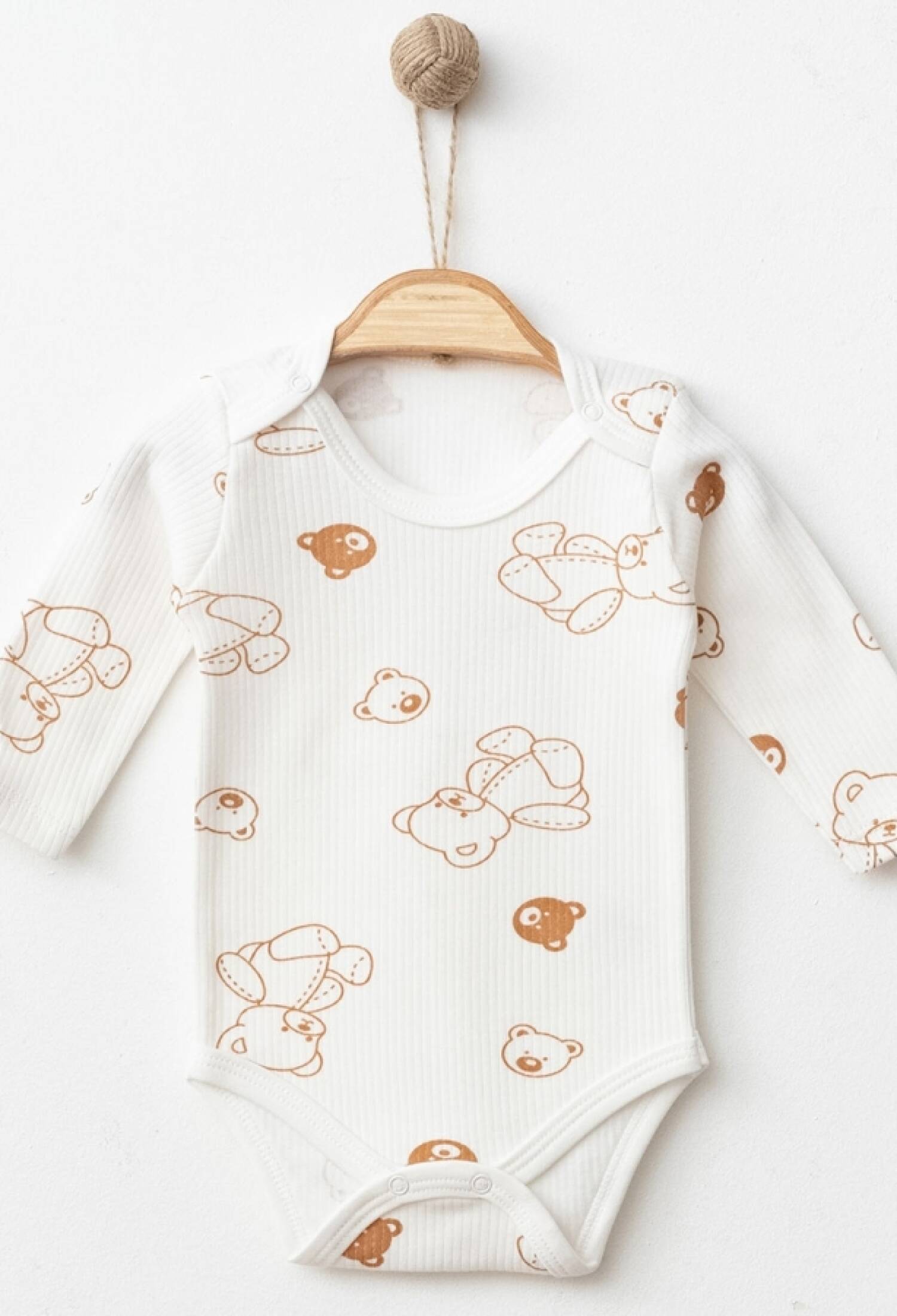 Ayıcık Desenli Raporlu Unisex Çıtçıtlı Badi - Brand: NAYINOM - Kids & Bby Clothes From Peralane Kids Turkey