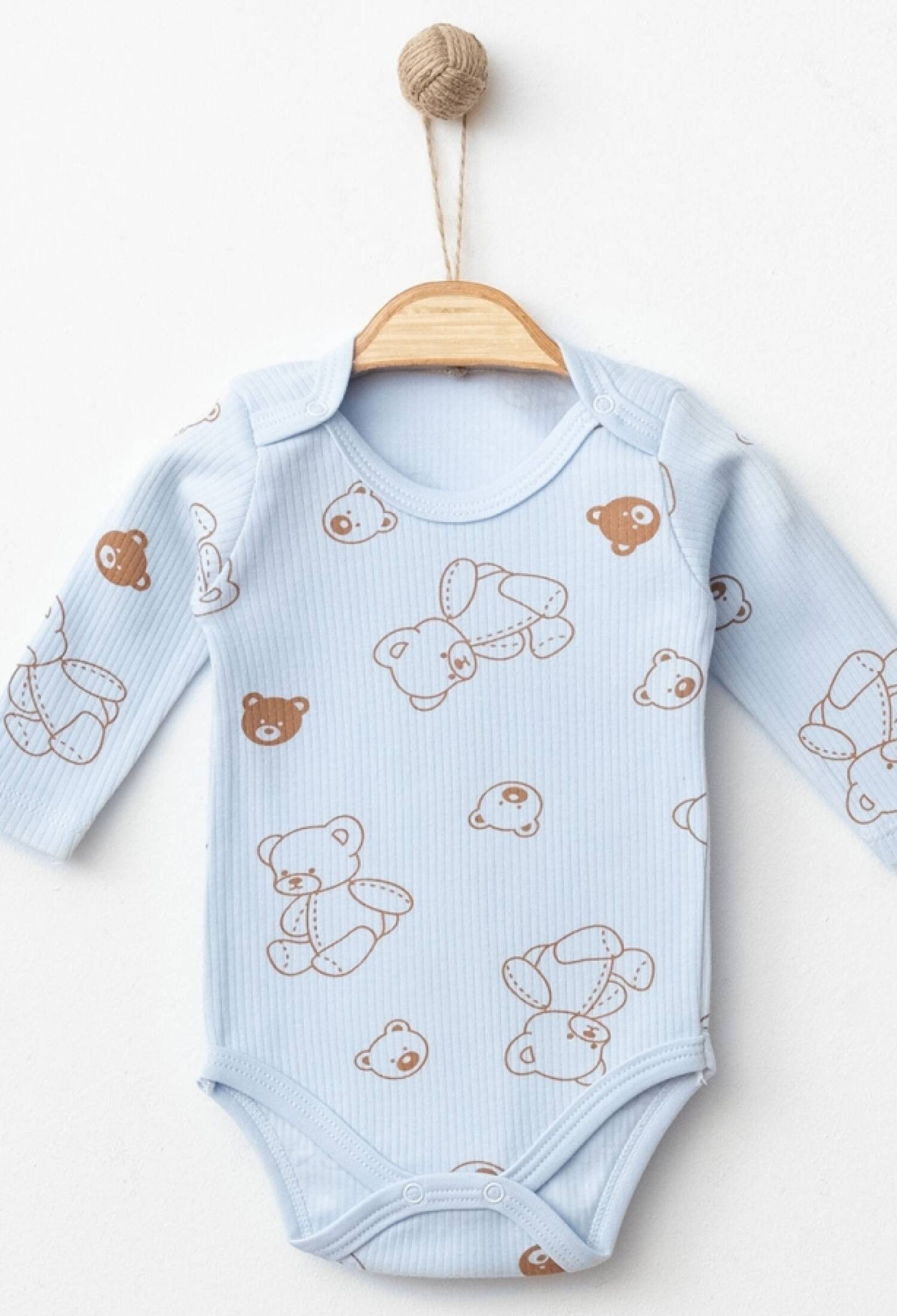 Ayıcık Desenli Raporlu Unisex Çıtçıtlı Badi - Brand: NAYINOM - Kids & Bby Clothes From Peralane Kids Turkey