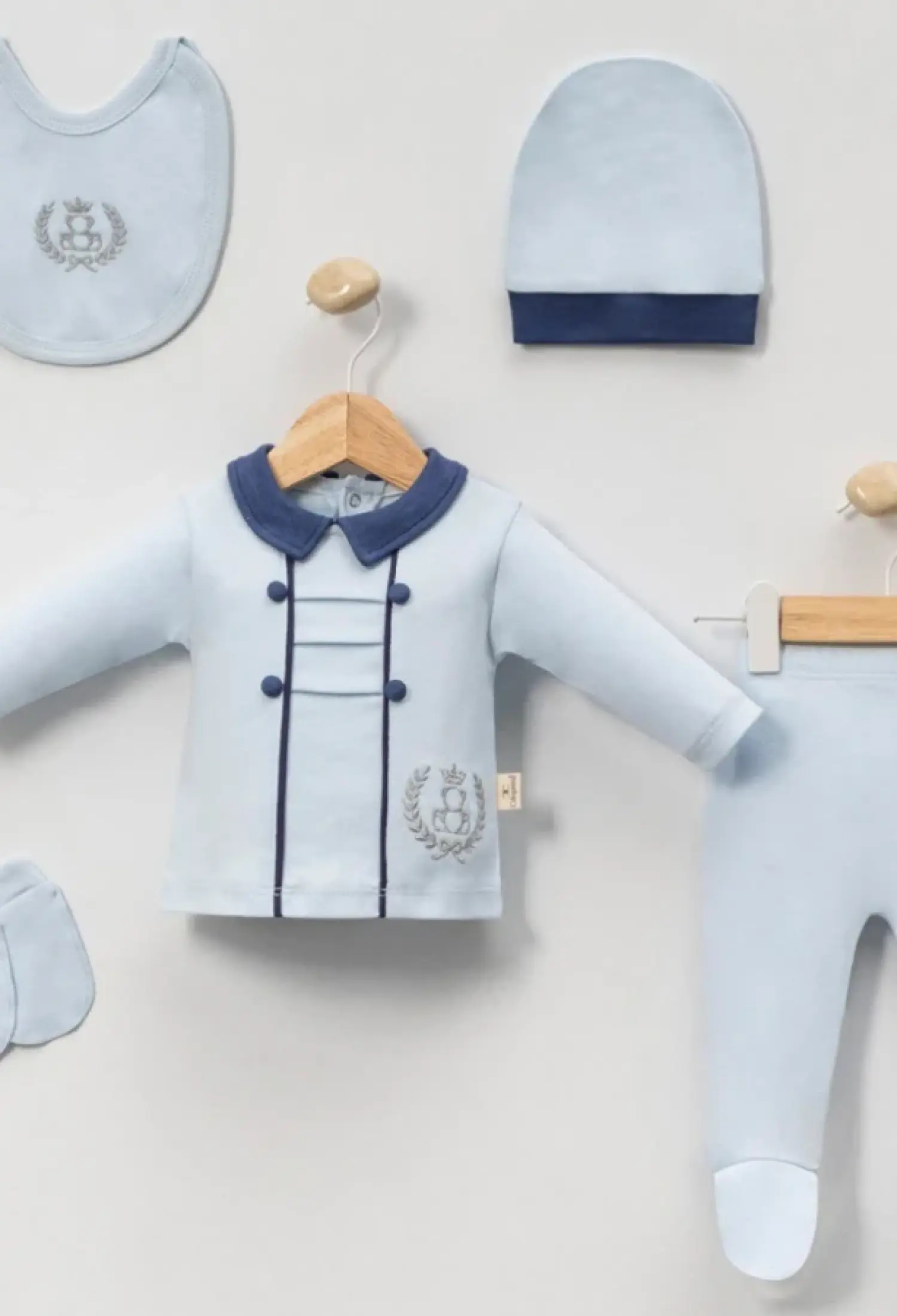 Ayıcık Nakışlı Erkek Bebe 5li Set - Brand: CAYZEN - Kids & Bby Clothes From Peralane Kids Turkey