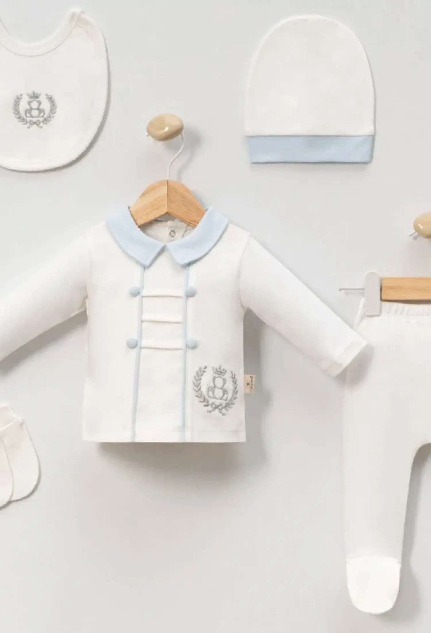 Ayıcık Nakışlı Erkek Bebe 5li Set - Brand: CAYZEN - Kids & Bby Clothes From Peralane Kids Turkey