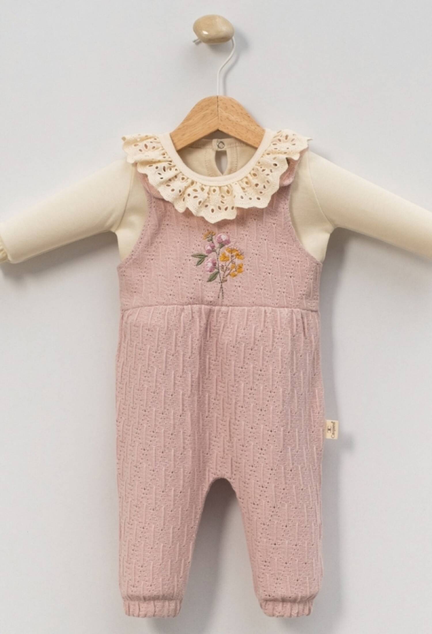 Çiçek Nakışlı İkili Kız Bebe Salopet - Brand: CAYZEN - Kids & Bby Clothes From Peralane Kids Turkey