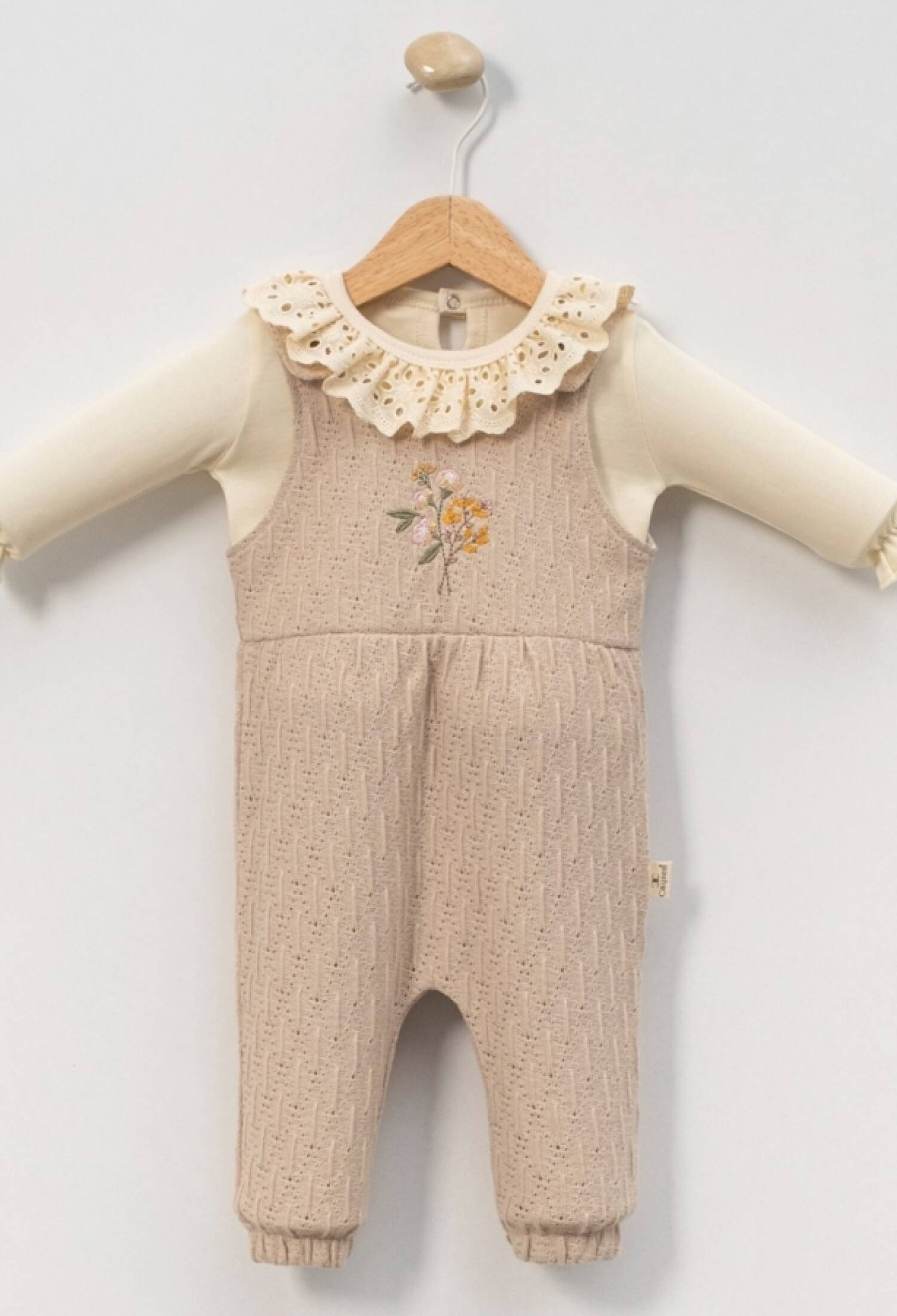 Çiçek Nakışlı İkili Kız Bebe Salopet - Brand: CAYZEN - Kids & Bby Clothes From Peralane Kids Turkey