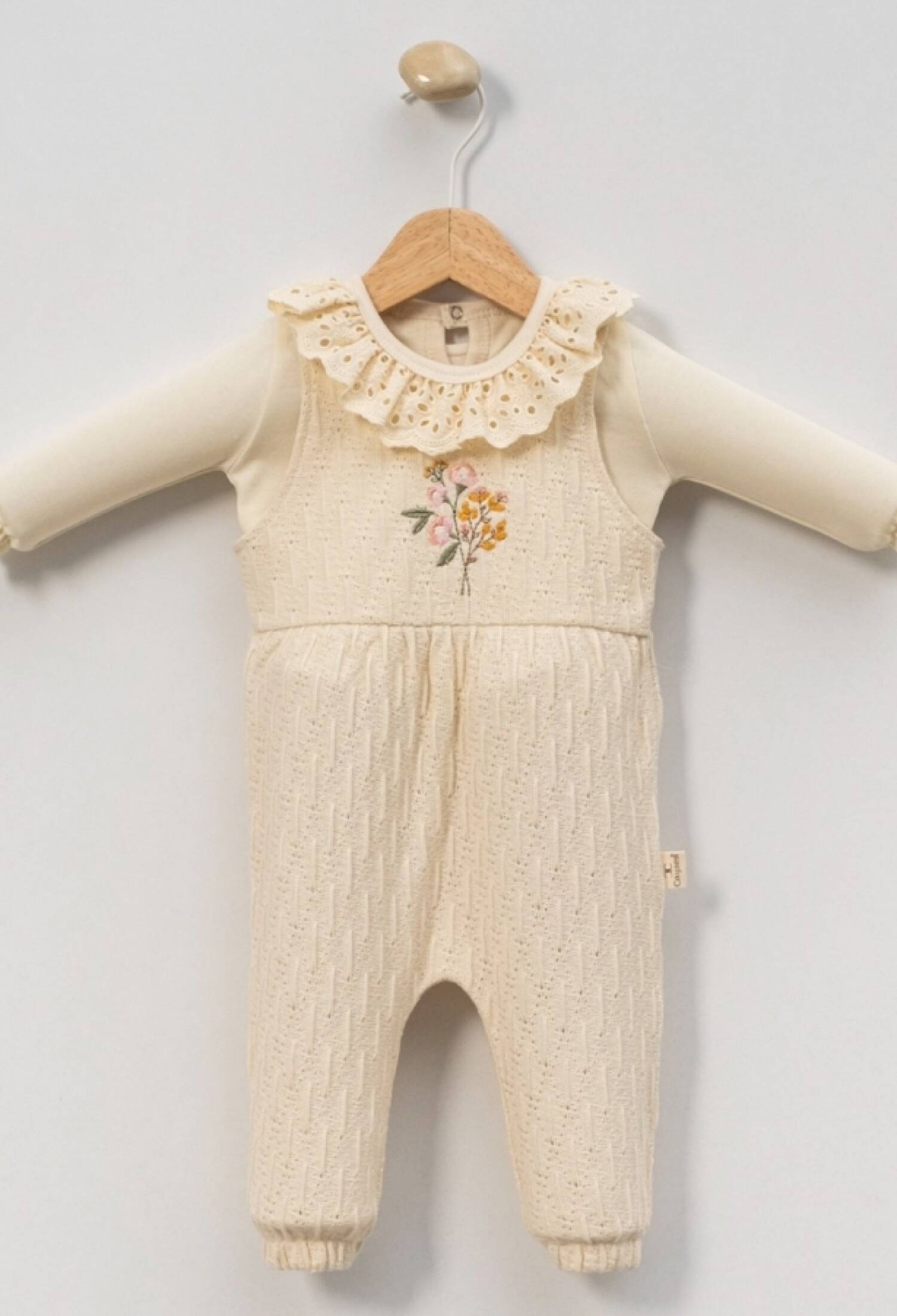 Çiçek Nakışlı İkili Kız Bebe Salopet - Brand: CAYZEN - Kids & Bby Clothes From Peralane Kids Turkey