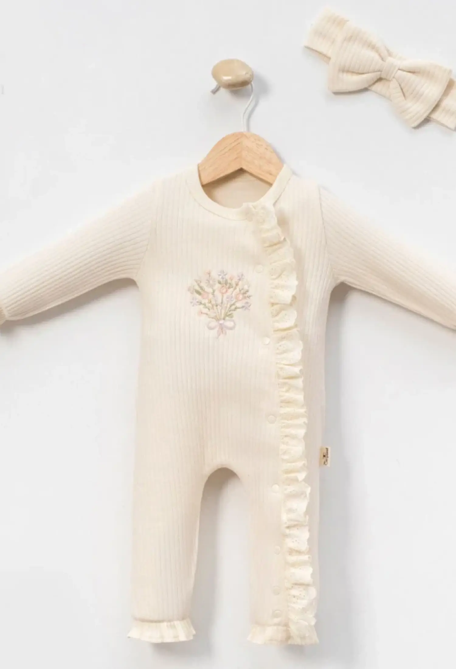 Çiçek Nakışlı Kız Bebe Tulum - Brand: CAYZEN - Kids & Bby Clothes From Peralane Kids Turkey