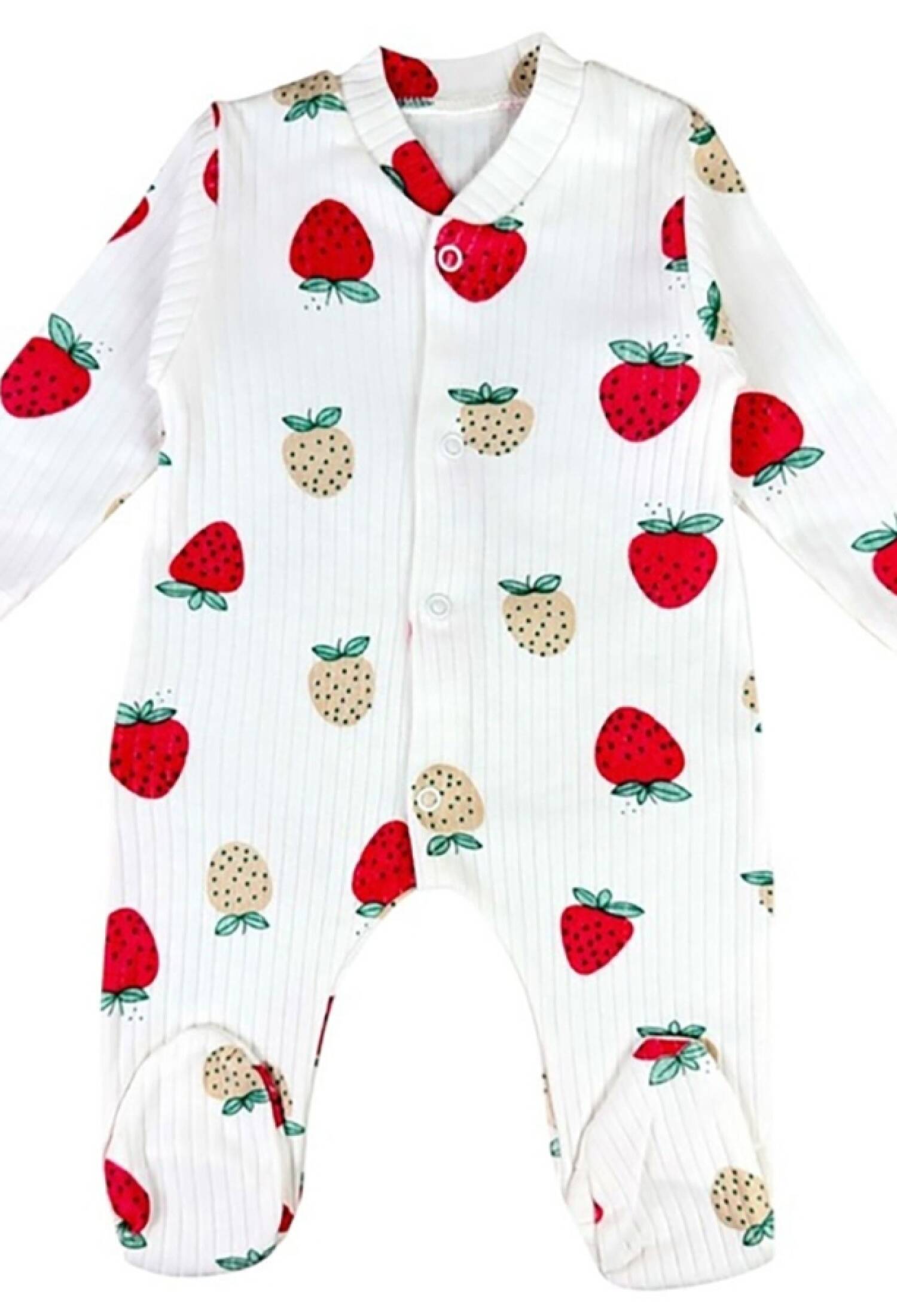 Çilek Desenli Raporlu Patikli Kız Bebe Tulum - Brand: SÜPERMİNİ - Kids & Bby Clothes From Peralane Kids Turkey