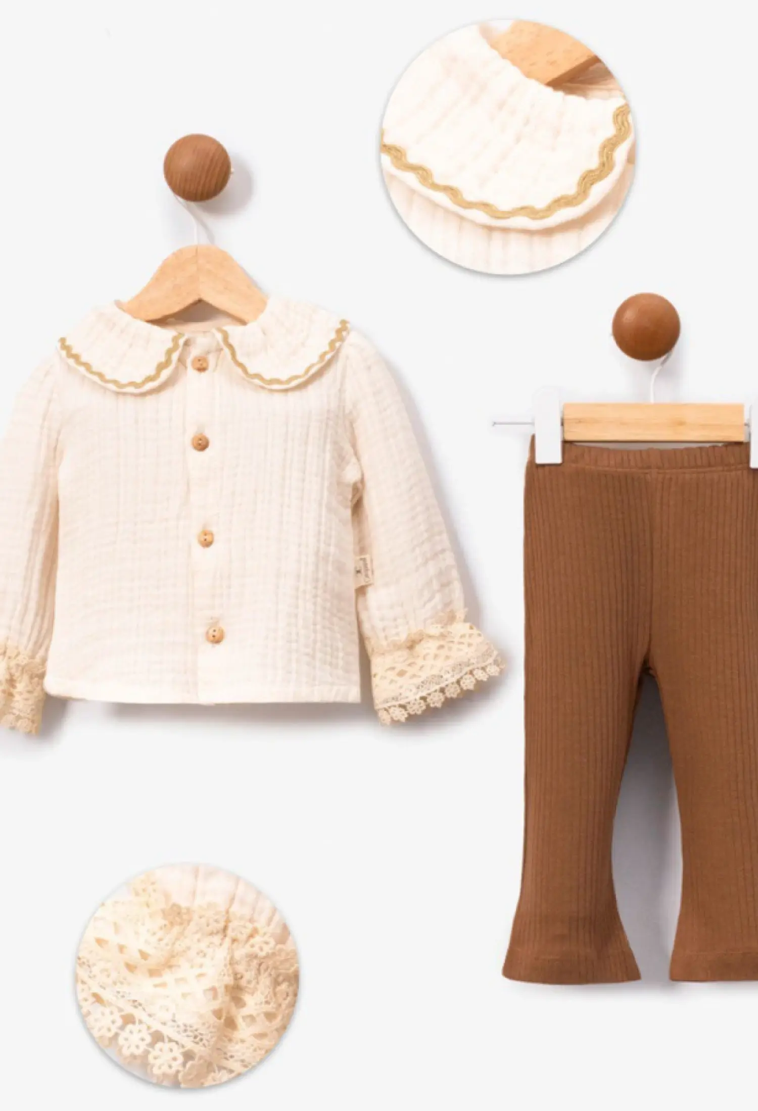 Dantelli Müslin Kız Bebe Takım - Brand: CAYZEN - Kids & Bby Clothes From Peralane Kids Turkey
