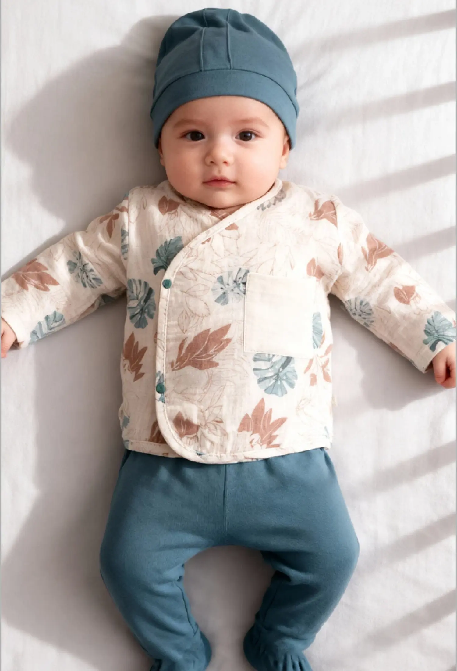 Desenli Yenidoğan Erkek Bebe 5li Set - Brand: BEYAZ BEBEK - Kids & Bby Clothes From Peralane Kids Turkey
