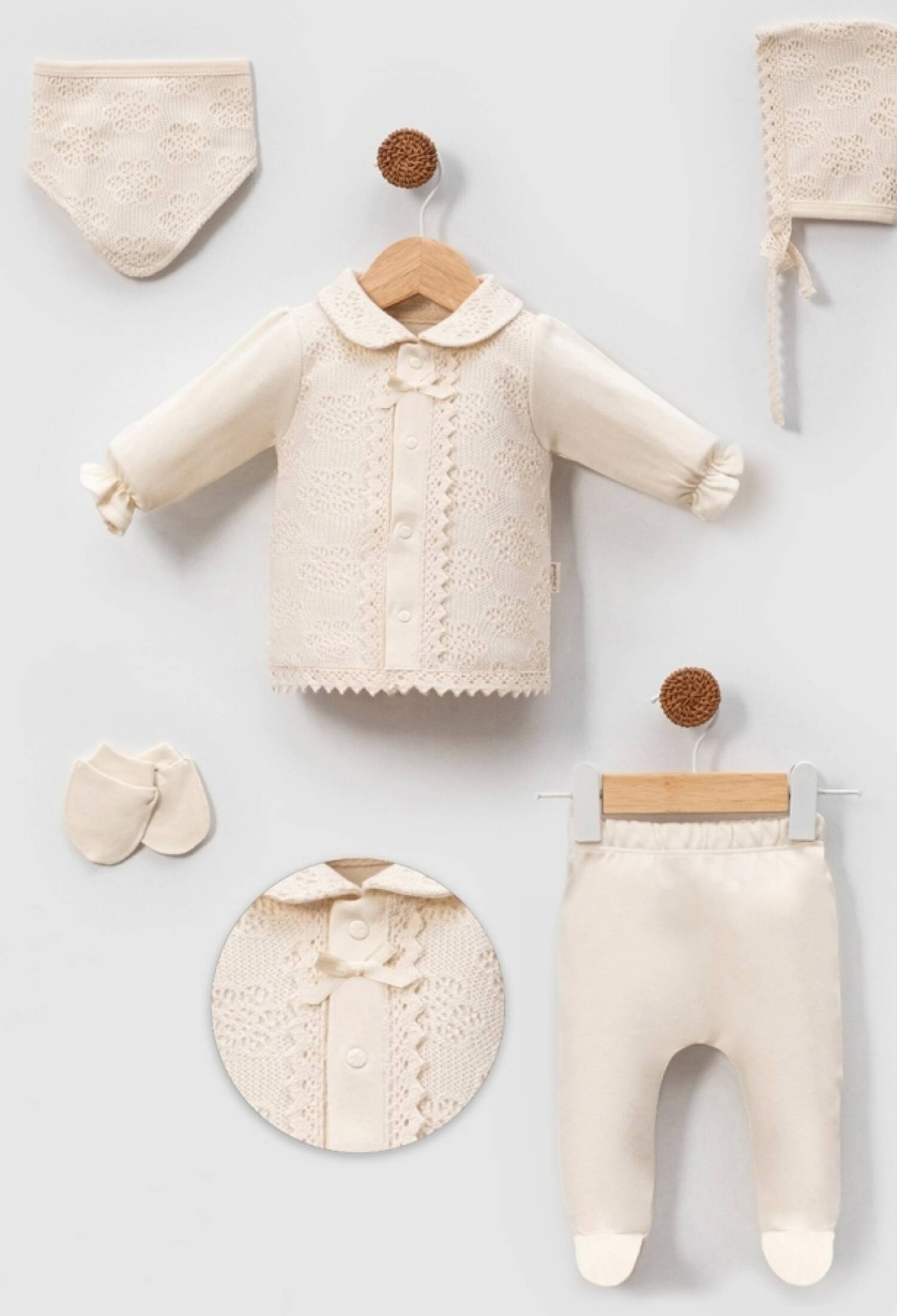 Fiyonk Nakışlı Kız Bebe 5li Set - Brand: CAYZEN - Kids & Bby Clothes From Peralane Kids Turkey