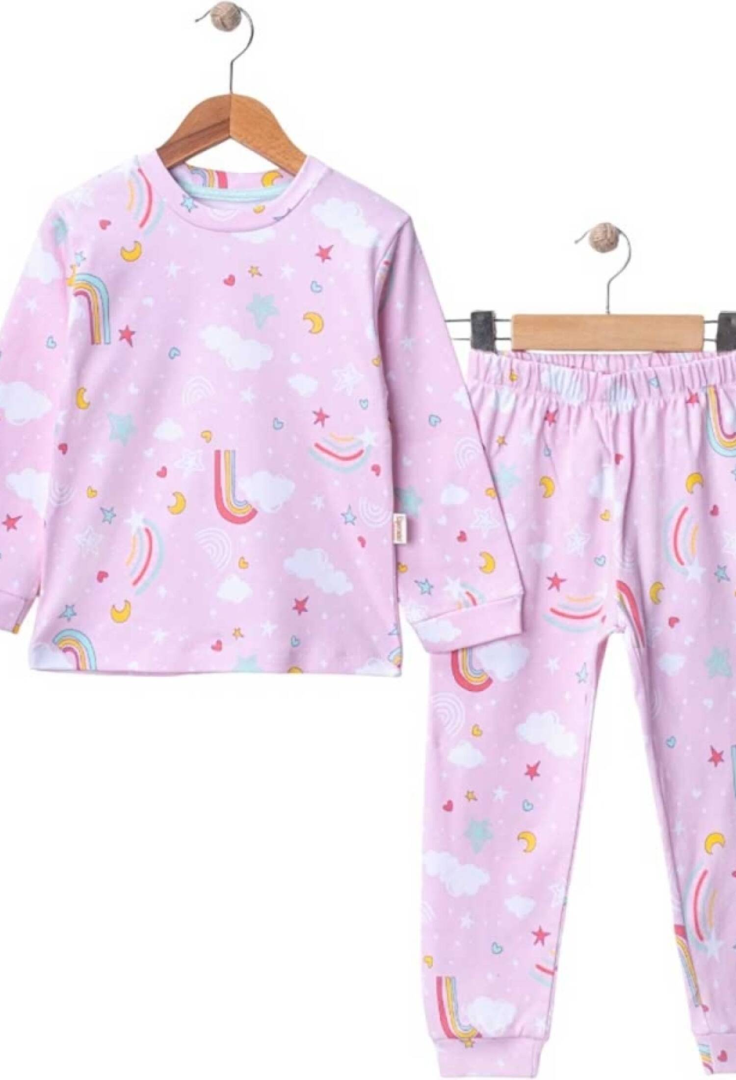 Gökkuşağı Desenli Kız Pijama Takım - Brand: SÜPERMİNİ - Kids & Bby Clothes From Peralane Kids Turkey