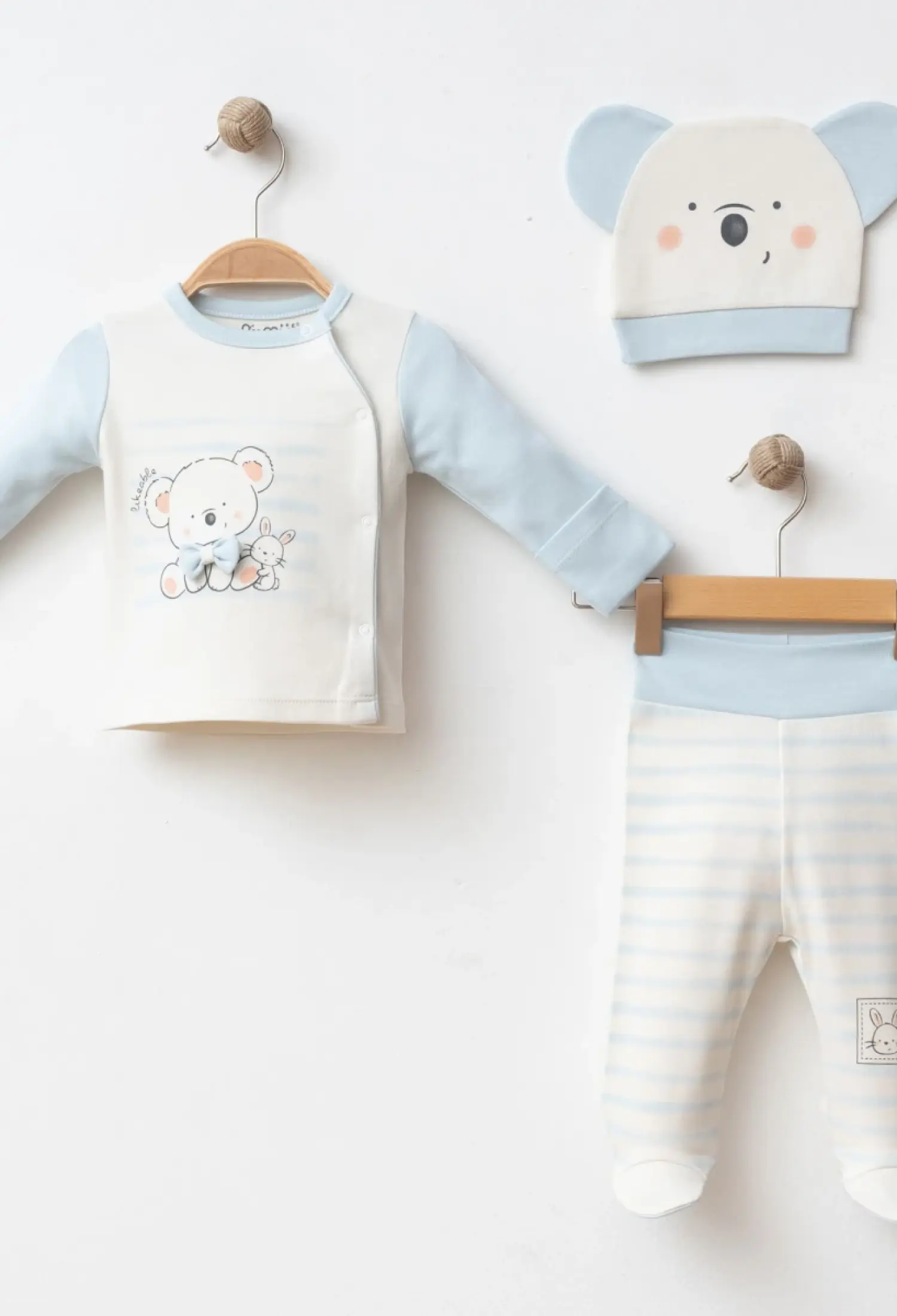 KOALA WITH BOW TIE 3 PIECE SET - 5014 - Brand: Gümüş Baby - Kids & Bby Clothes From Peralane Kids Turkey
