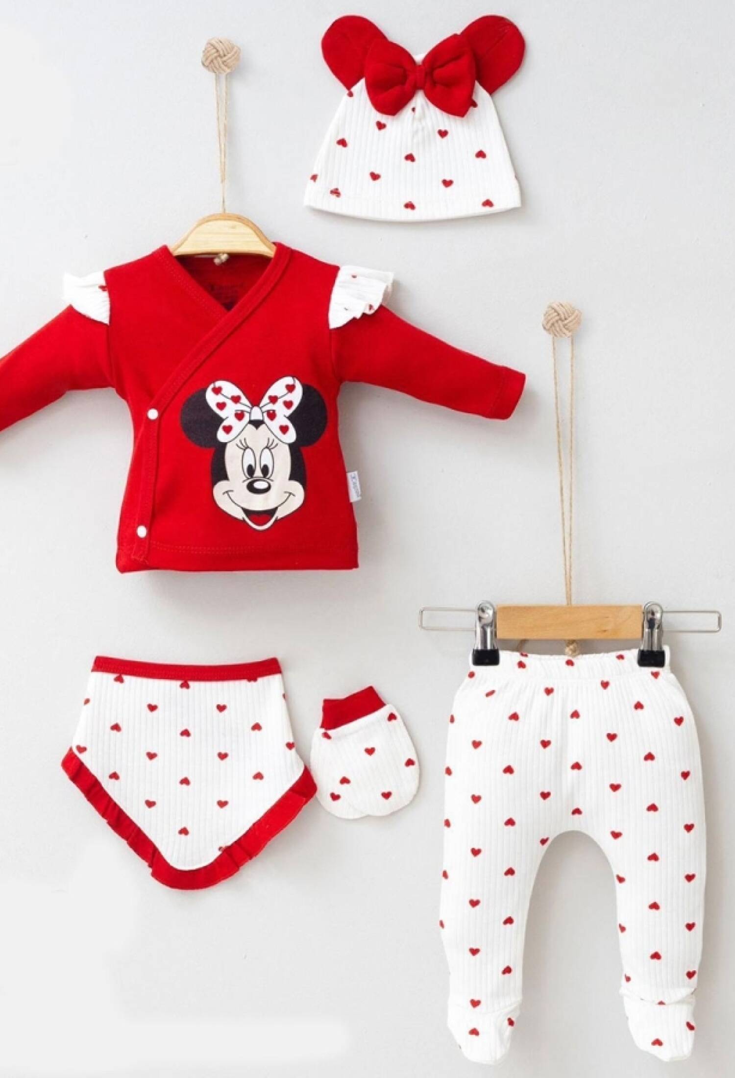 Kalp Desenli Kız Bebe 5 Li Set - Brand: CAYZEN - Kids & Bby Clothes From Peralane Kids Turkey