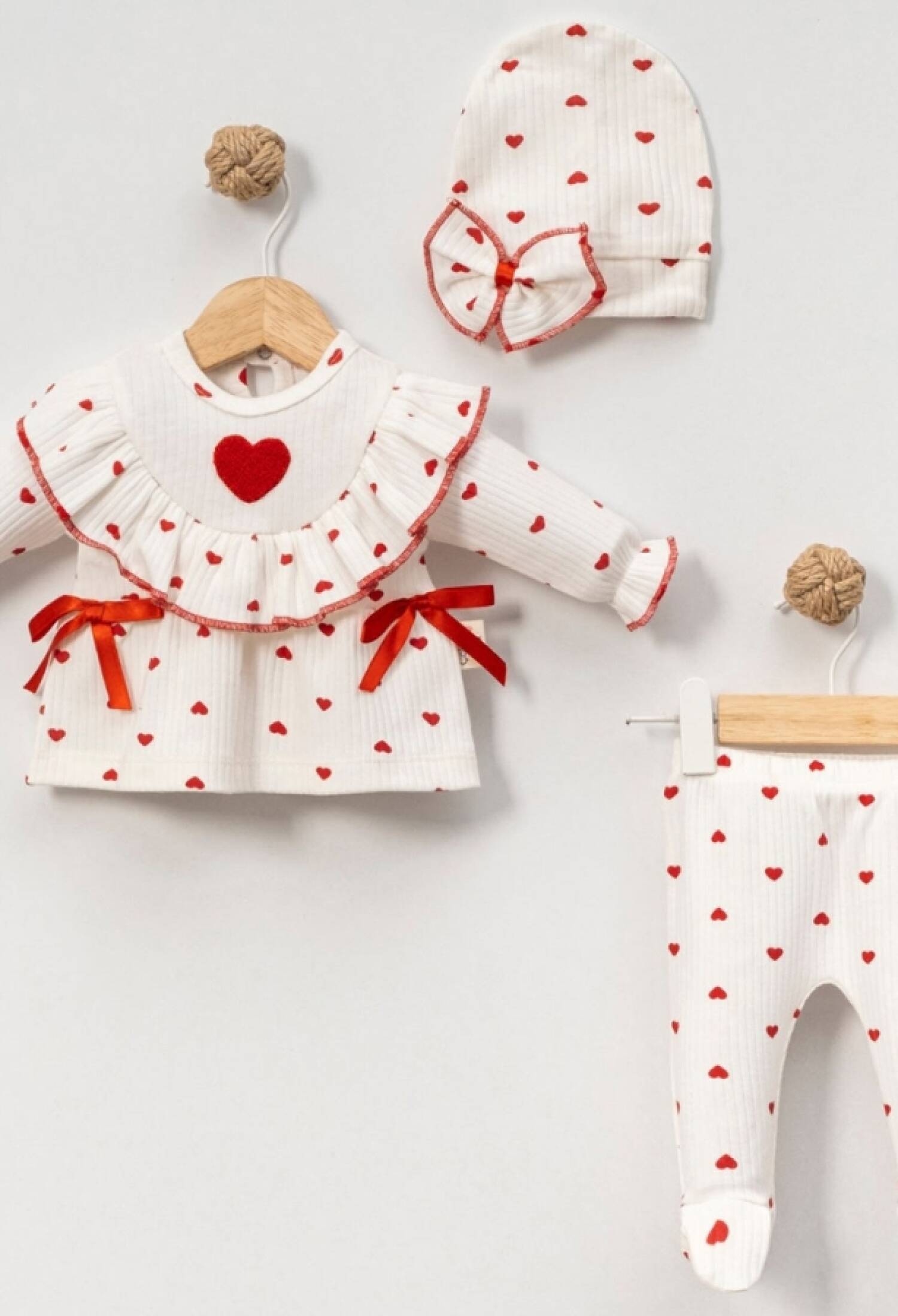 Kalp Desenli Kız Bebe Takım - Brand: CAYZEN - Kids & Bby Clothes From Peralane Kids Turkey