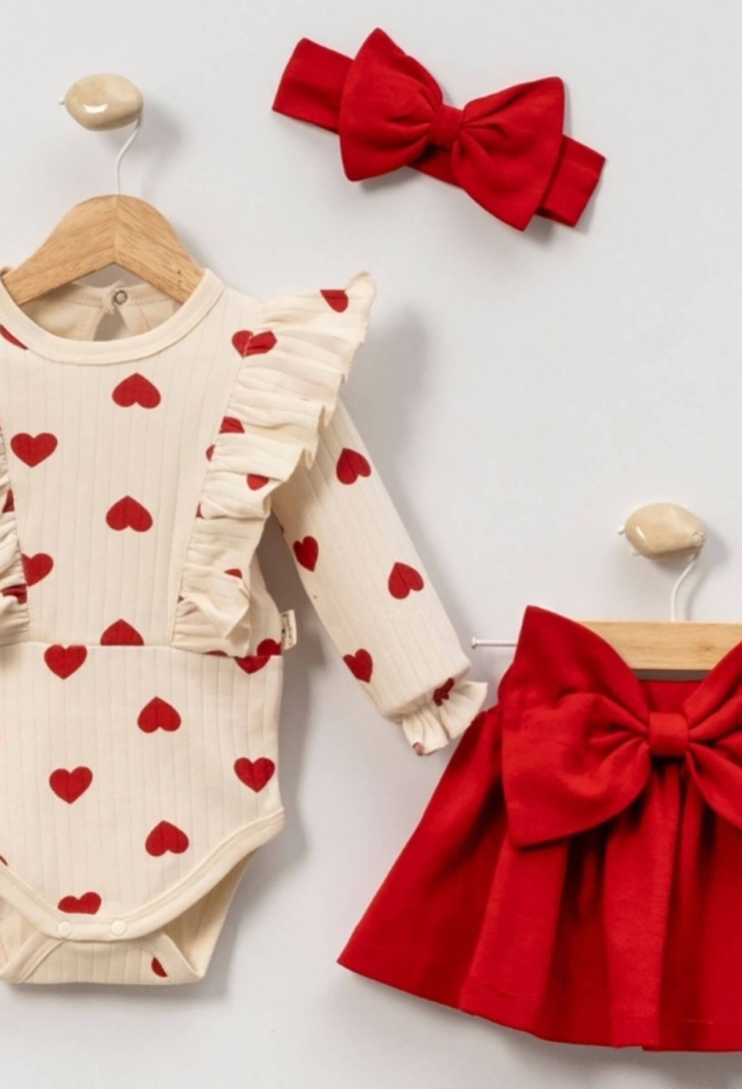 Kalp Desenli Kız Bebe Takım - Brand: CAYZEN - Kids & Bby Clothes From Peralane Kids Turkey