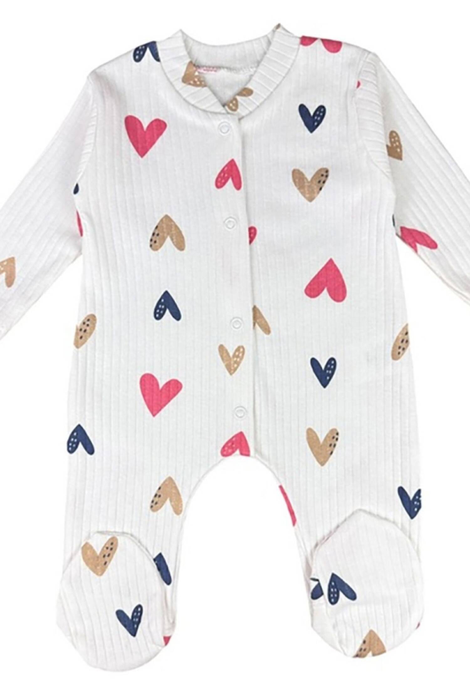 Kalp Desenli Raporlu Patikli Kız Bebe Tulum - Brand: SÜPERMİNİ - Kids & Bby Clothes From Peralane Kids Turkey