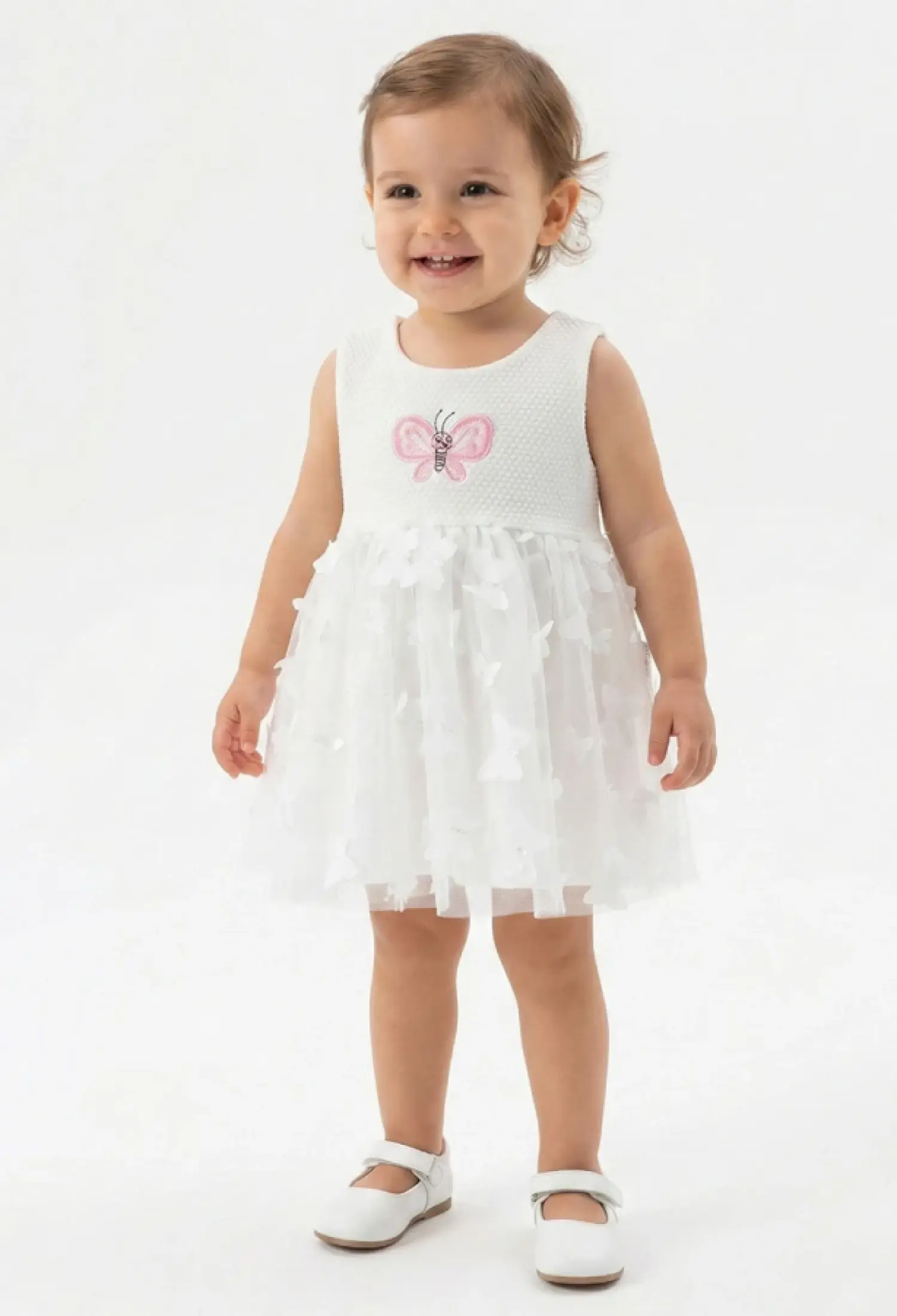 Kelebek Nakışlı Kız Bebe Elbise - Brand: NAYINOM - Kids & Bby Clothes From Peralane Kids Turkey