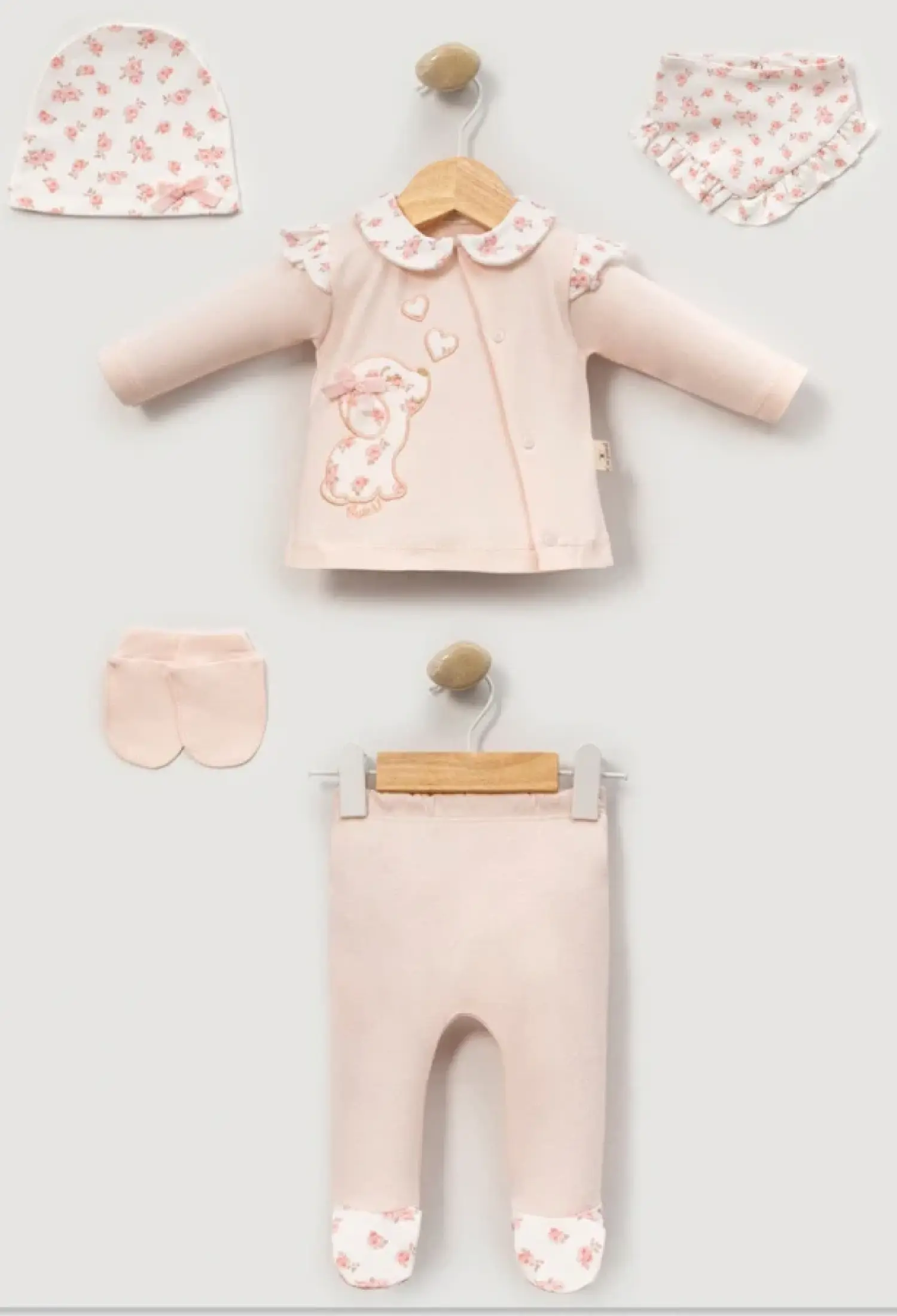 Köpek Baskılı Kız Bebe 5li Set - Brand: CAYZEN - Kids & Bby Clothes From Peralane Kids Turkey
