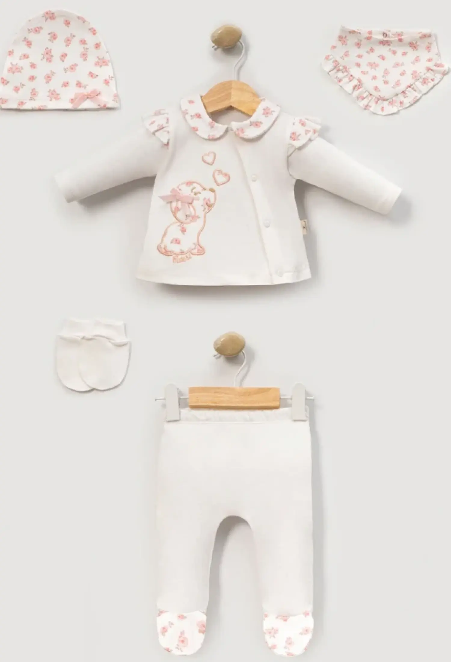 Köpek Baskılı Kız Bebe 5li Set - Brand: CAYZEN - Kids & Bby Clothes From Peralane Kids Turkey