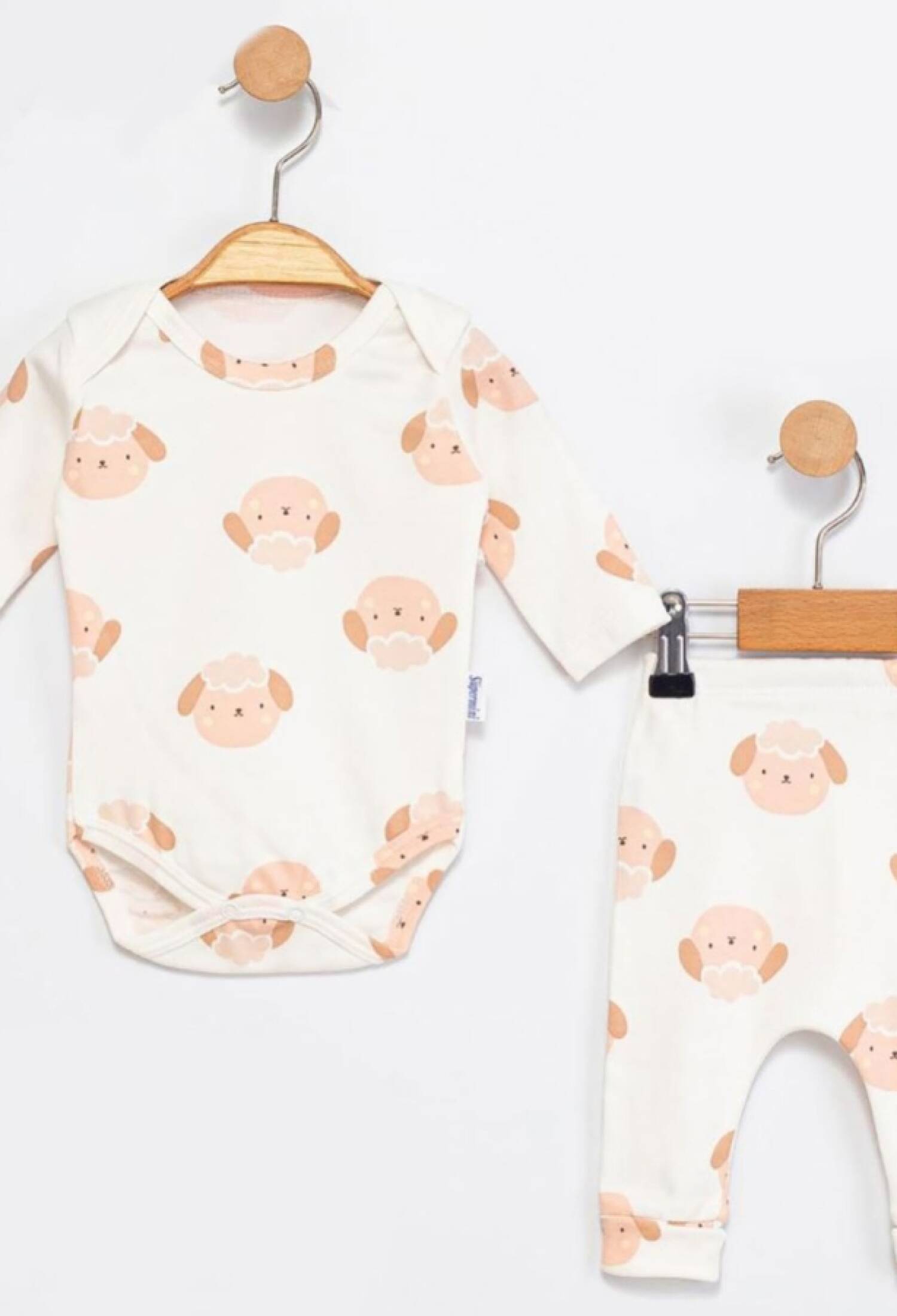 Kuzu Desenli Kız Bebe Takım - Brand: SÜPERMİNİ - Kids & Bby Clothes From Peralane Kids Turkey