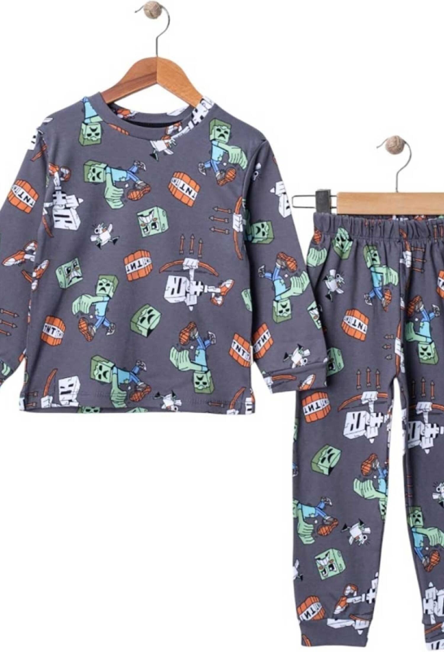 Minecraft Desenli Erkek Pijama Takım - Brand: SÜPERMİNİ - Kids & Bby Clothes From Peralane Kids Turkey