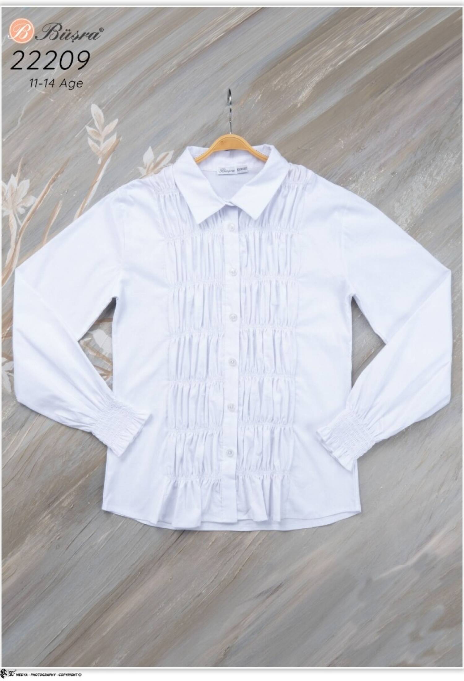 ÖNÜ GİPE DİKİŞLİ GÖMLEK 1016-22209 - 1016-22209 - Brand: Büşra Bebe - Kids & Bby Clothes From Peralane Kids Turkey