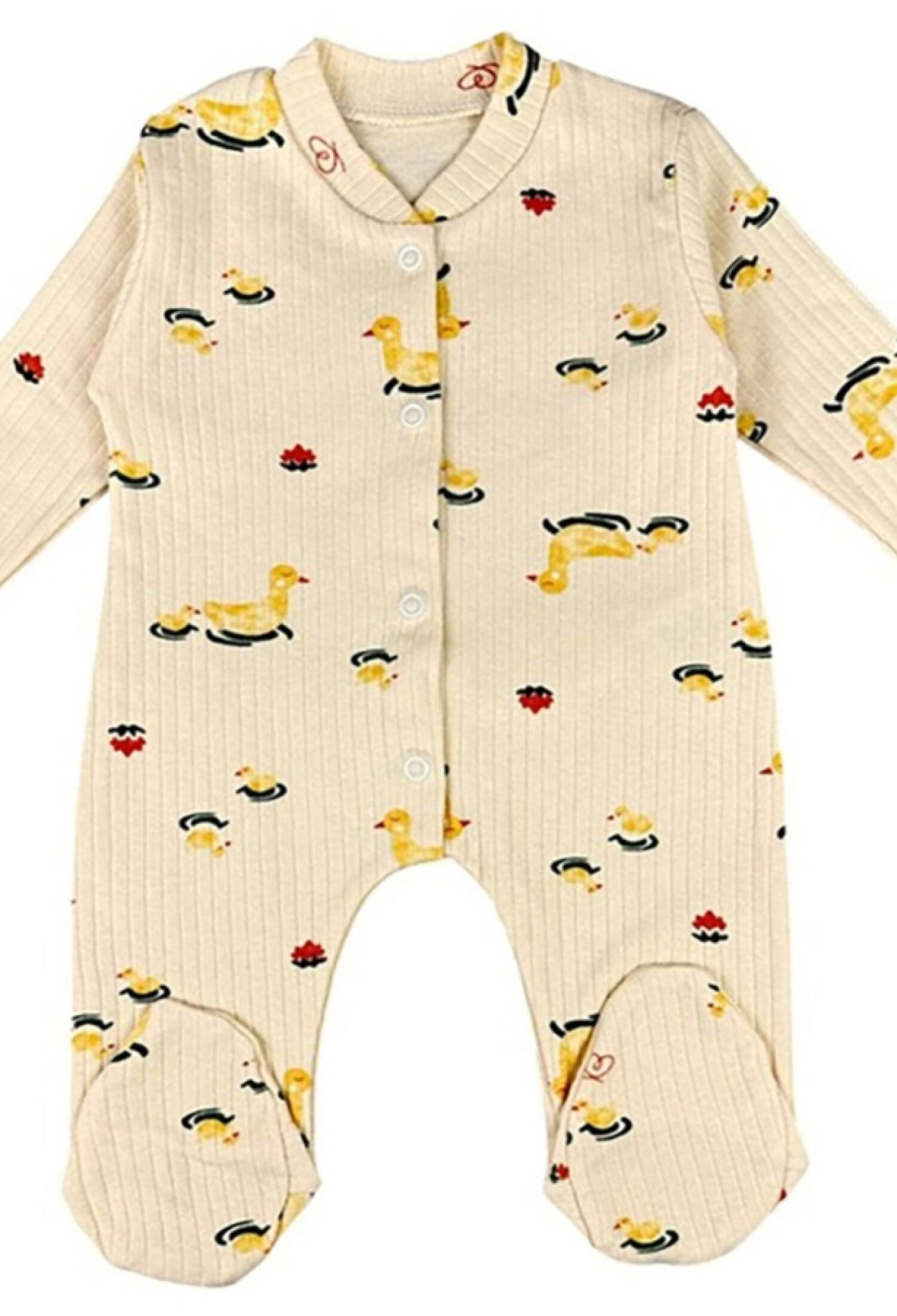 Ördek Desenli Raporlu Patikli Unisex Bebe Tulum - Brand: SÜPERMİNİ - Kids & Bby Clothes From Peralane Kids Turkey