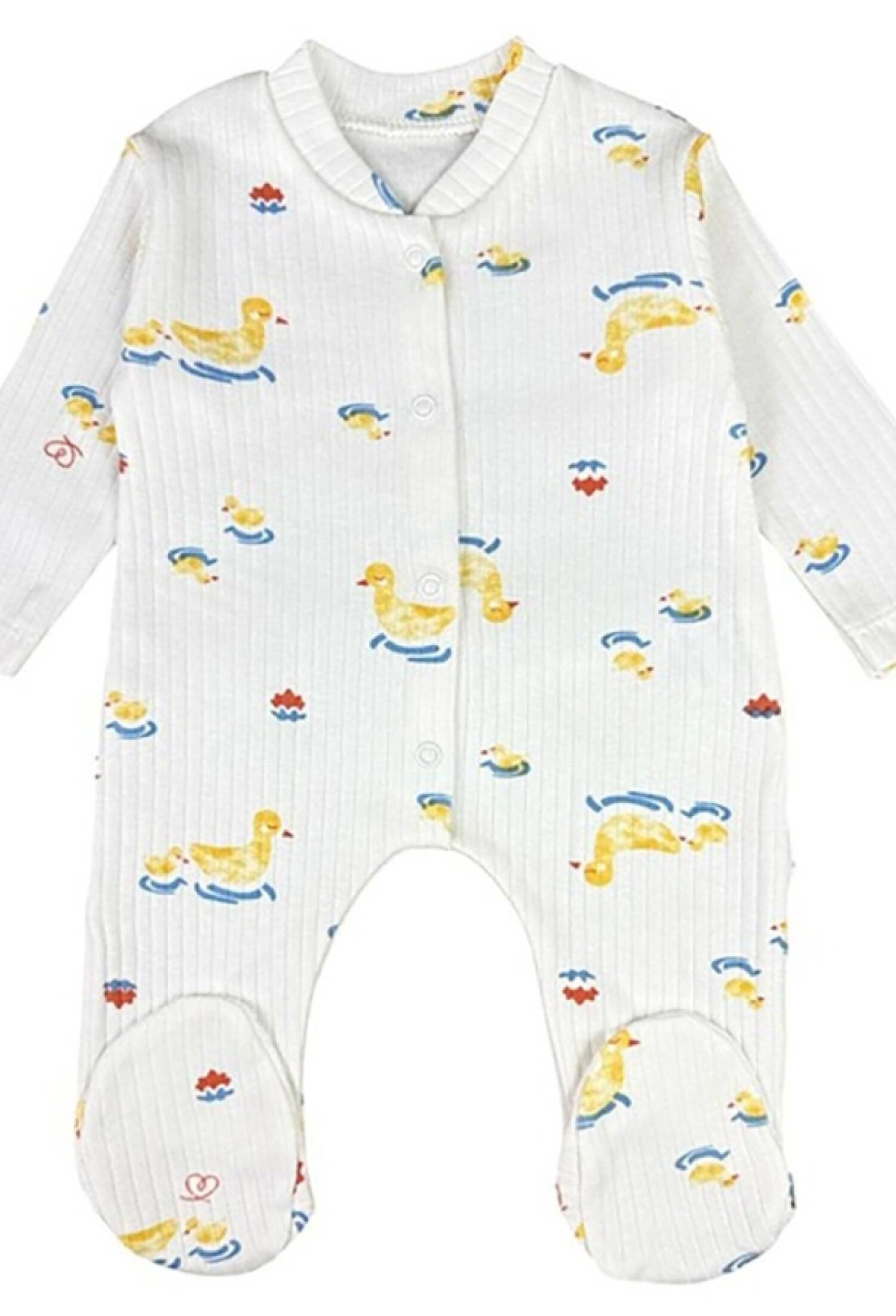 Ördek Desenli Raporlu Patikli Unisex Bebe Tulum - Brand: SÜPERMİNİ - Kids & Bby Clothes From Peralane Kids Turkey