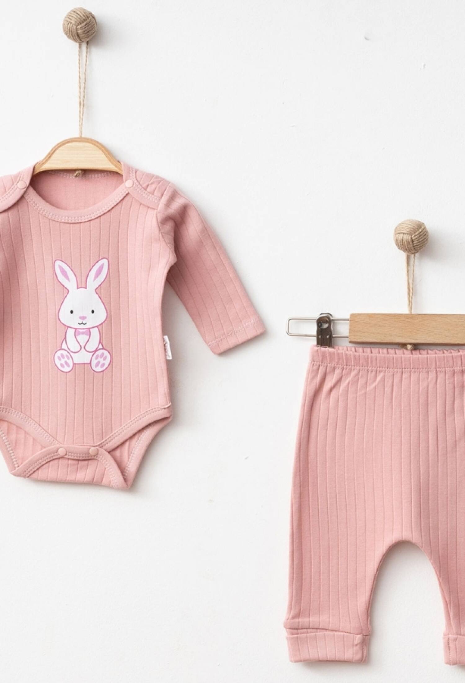 Tavşan Baskılı Raporlu Unisex Bebe Takım - Brand: NAYINOM - Kids & Bby Clothes From Peralane Kids Turkey